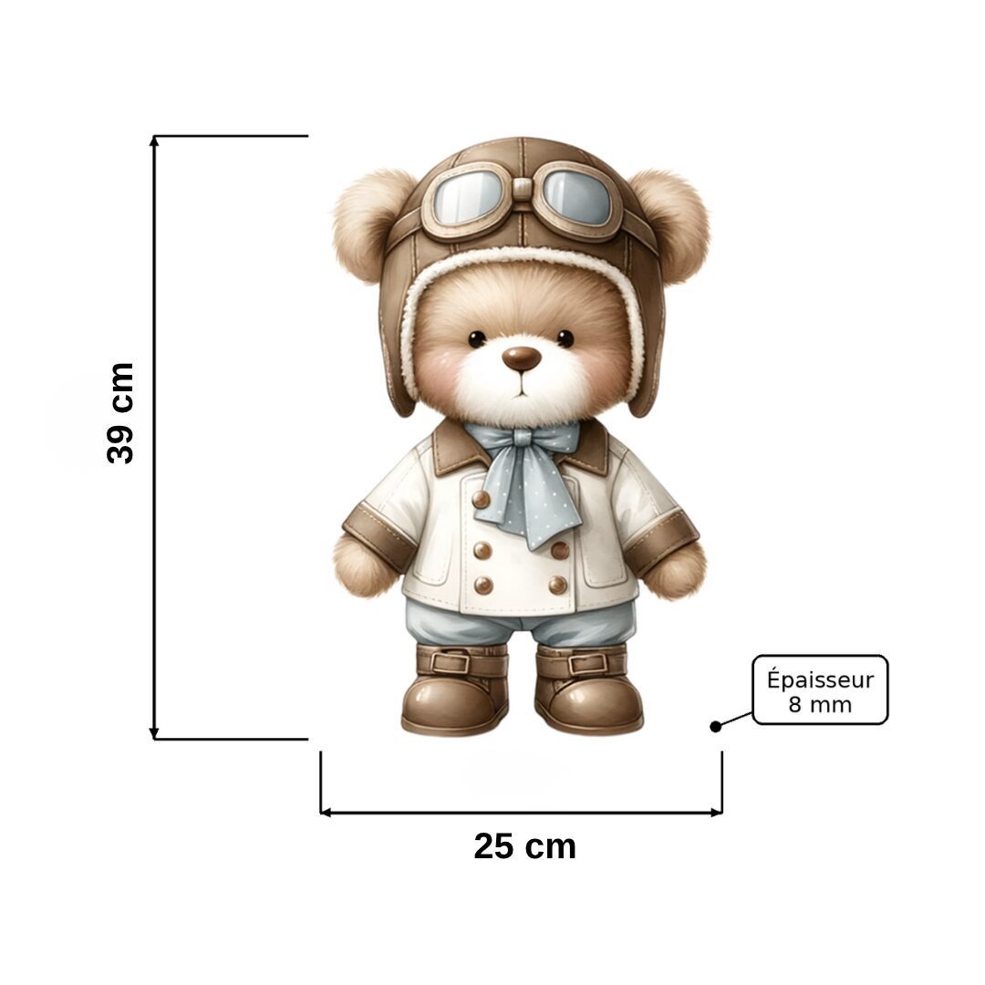 COZYCOLLECTIONS LED Wandleuchte Fliegerbär LED-Wandnachtlicht Kinderzimmer, LED, Warmweiß, Montessori-inspiriertes Nachtlicht mit sanftem Orientierungslicht