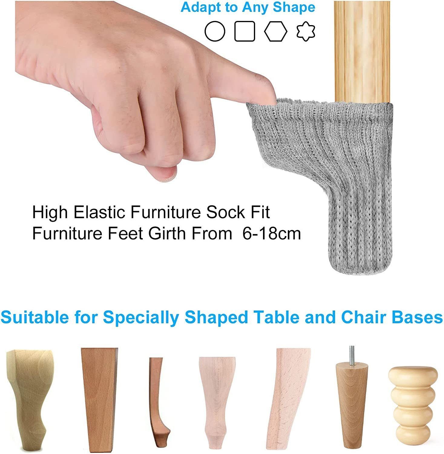 Blusmart Stuhlsocke 12/24-teilige Stuhlbeinkappe, (Hochelastische Möbelsock günstig online kaufen