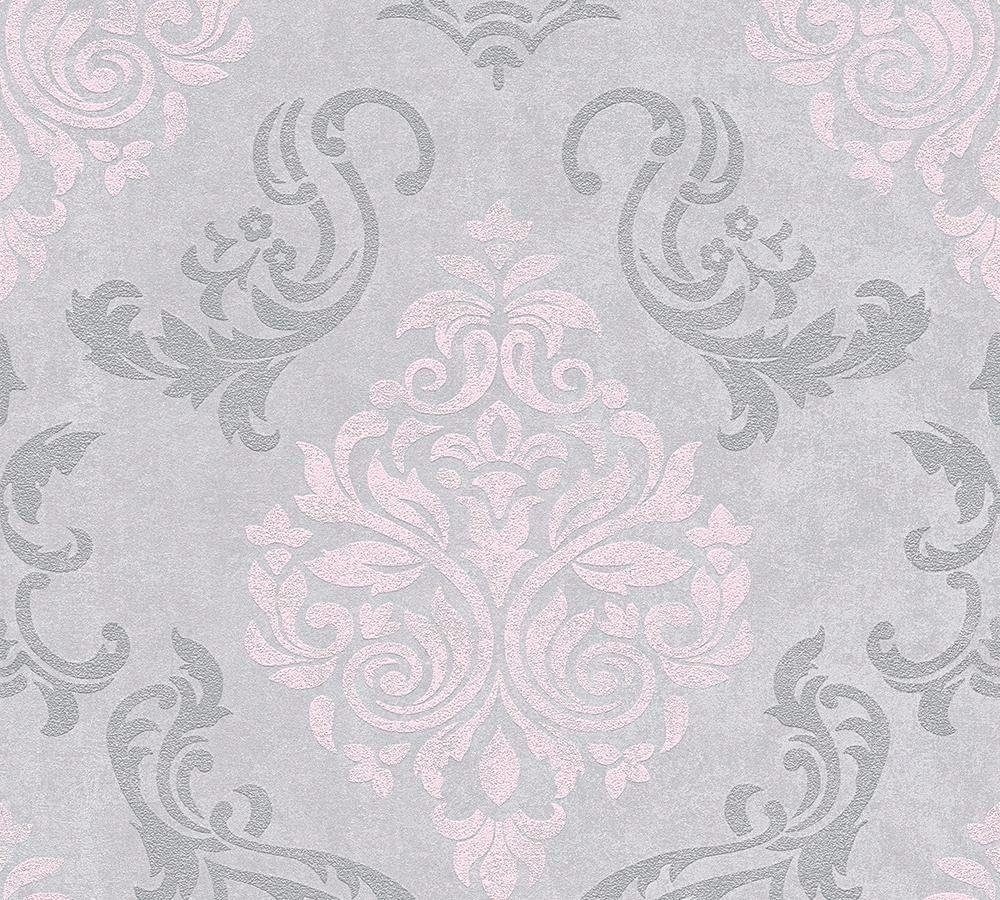Bricoflor Vlies Barocktapete Rosa Grau Neobarock Tapete mit Ornament in Hel günstig online kaufen