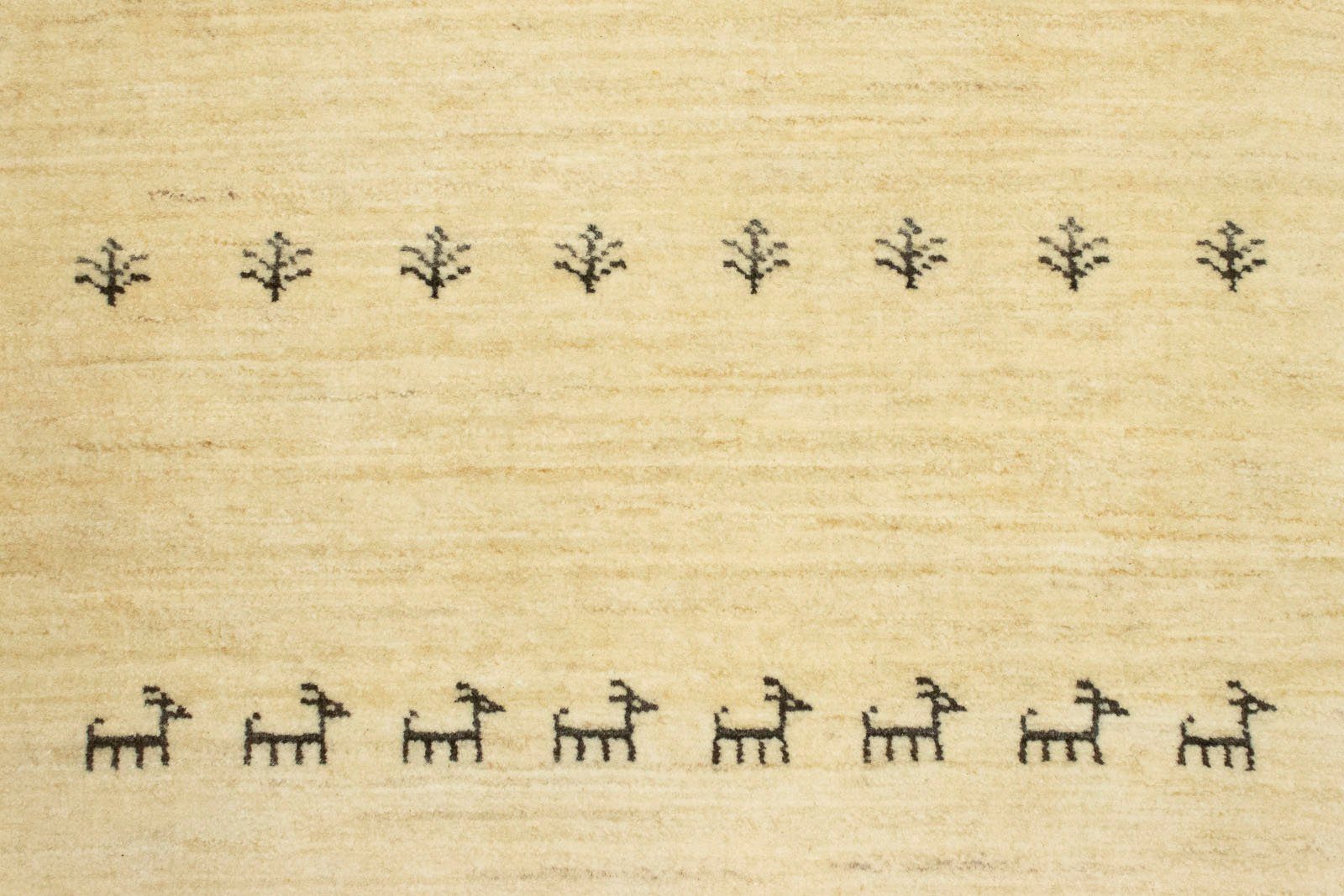 Wollteppich Gabbeh Teppich handgeknüpft rechteckig, naturweiß, Höhe: morgenland, mm, 18 handgeknüpft