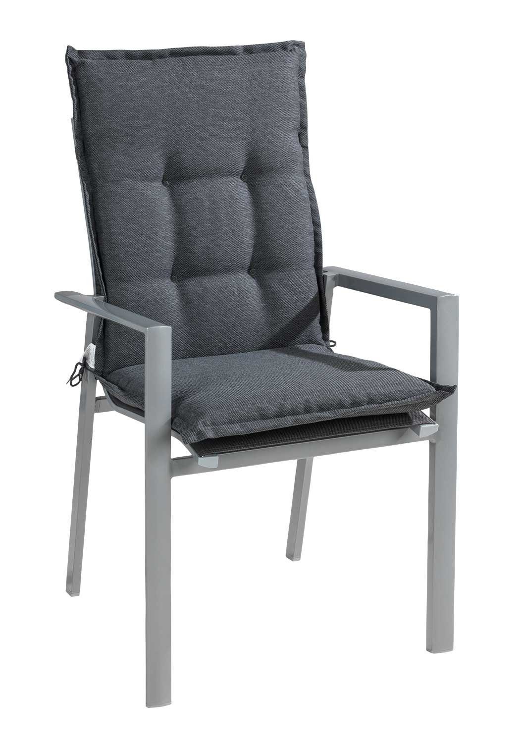 GO-DE Polsterauflage OREGNA, 50 x 110 cm, Grau, für Mittellehnstühle, (1 St), Gartenstuhlauflage für Mittellehner