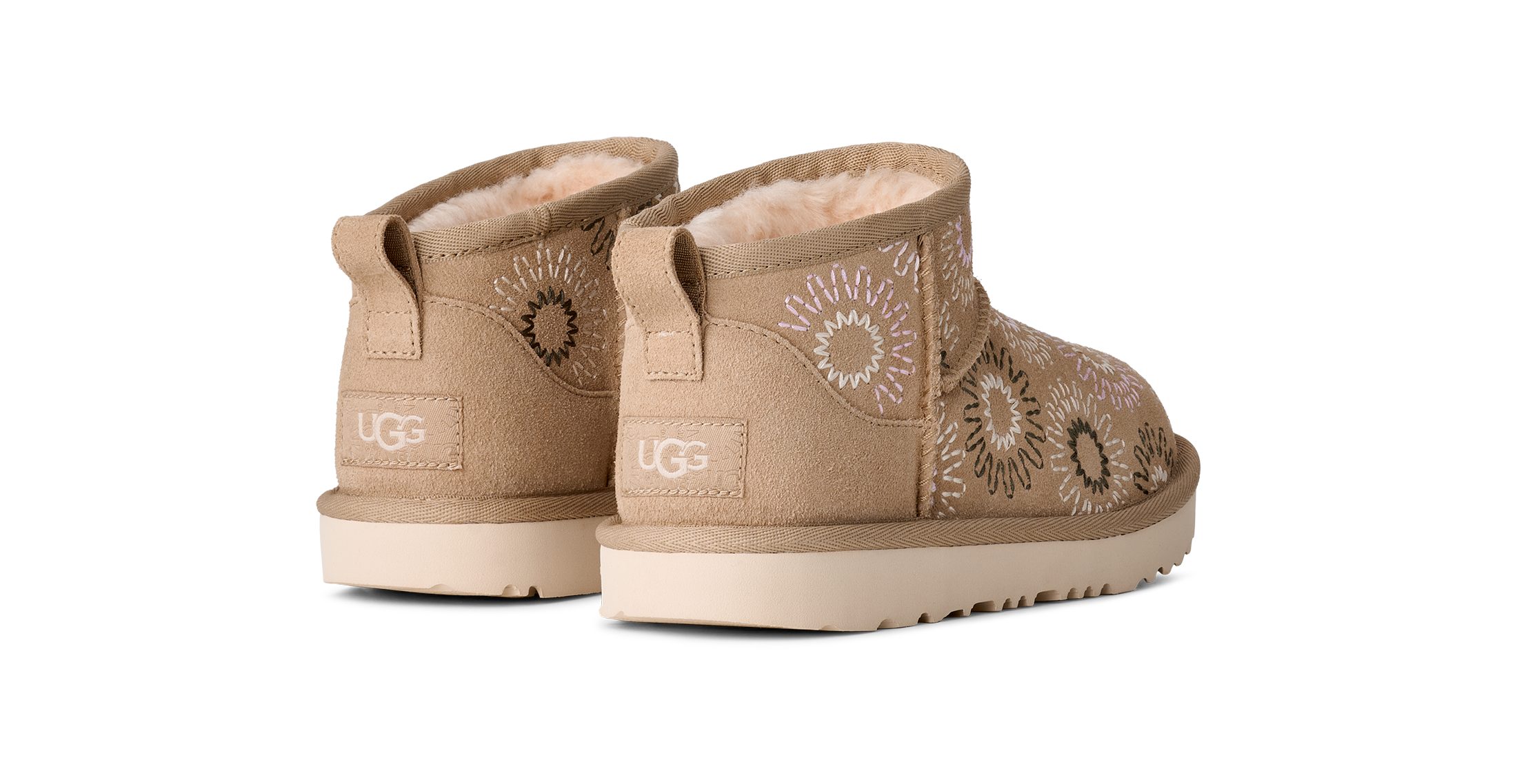 UGG CLASSIC ULTRA MINI SUN STITCH Schlupfboots High Top-Sneaker, Flats zum Schlupfen