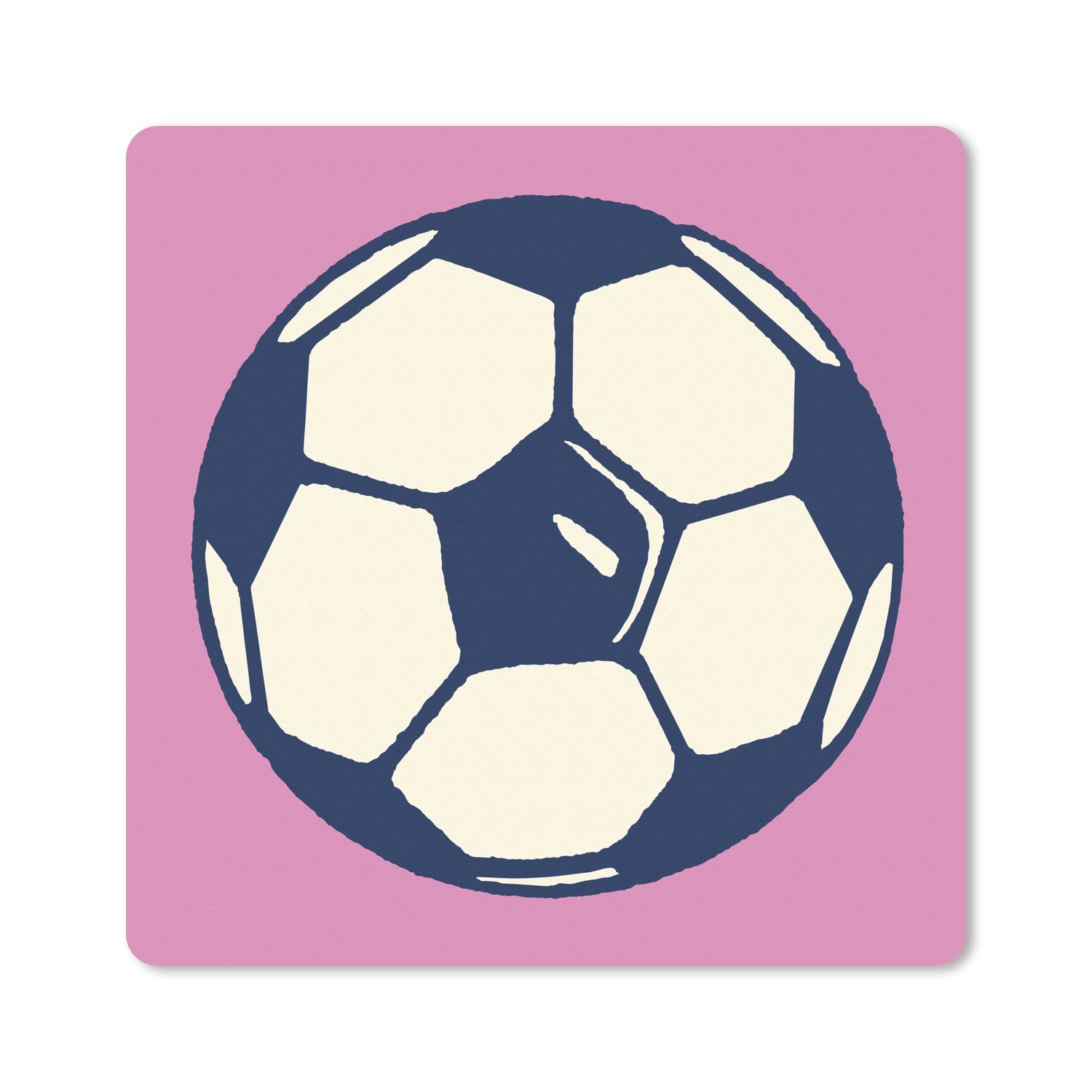 MuchoWow Gaming Mauspad Eine Illustration von einem Fußball auf einem rosa Hintergrund - (1-St), Gaming, Rutschfester Unterseite, Mausunterlage, 80x80 cm, XXL, Großes