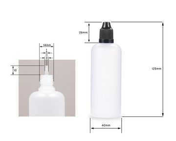 OCTOPUS Kanister 10 Plastikflaschen 100 ml LDPE, G14, Tropfeinsatz, Deckel schwarz, 1 (10 St)