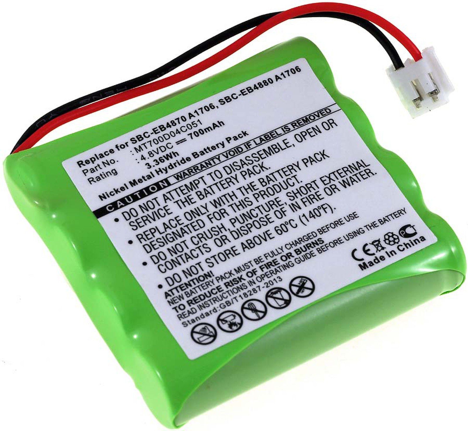 Powery Akku für Philips E2005 Akku 700 SBC-EB4870 mAh (4.8 V)