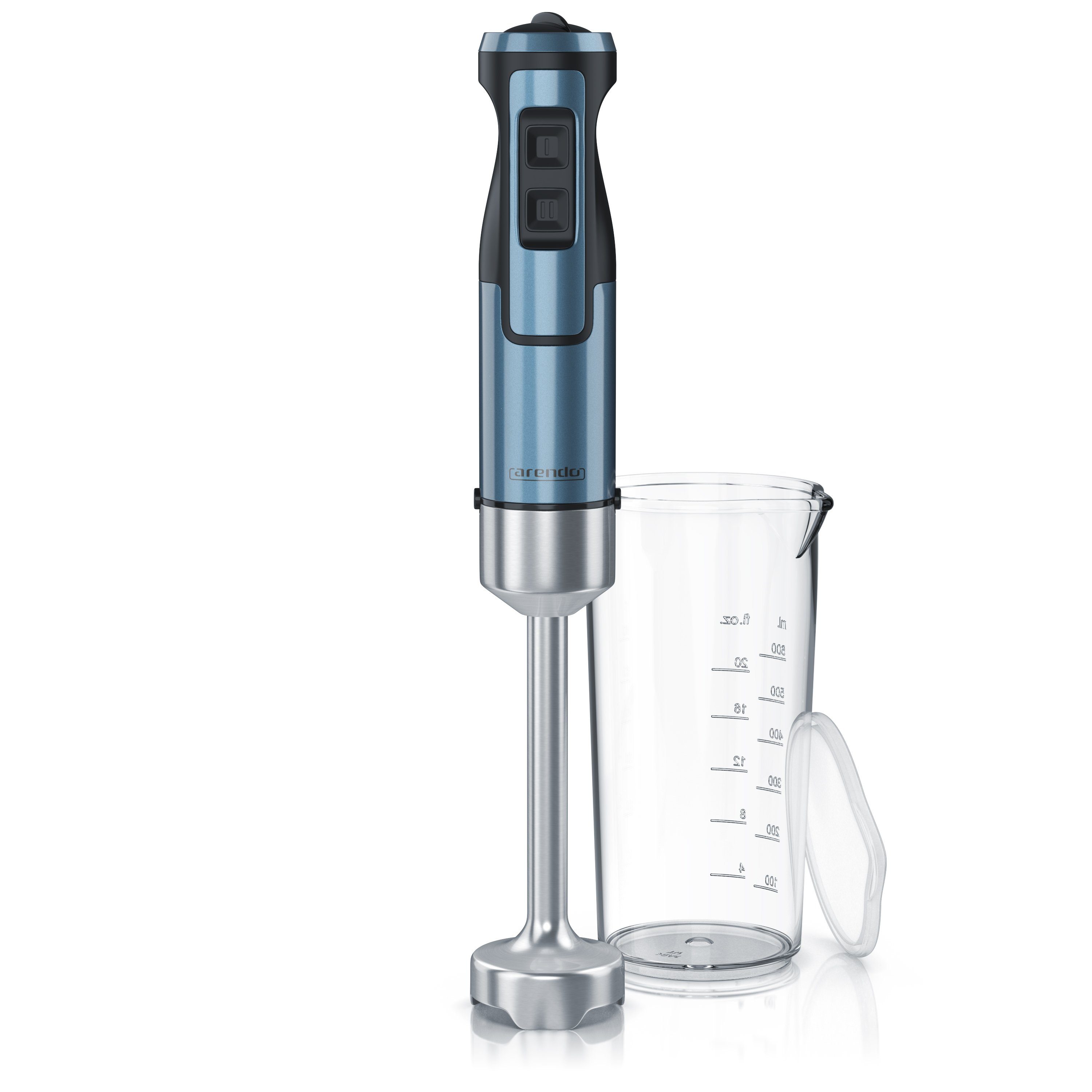 Arendo Stabmixer Edelstahl Pürierstab in Rot mit Messbecher, Handmixer, stufenlose Rege, 1000 W, Turbotaste, Abnehmbarer Mixfuß, GS-Zertifiziert