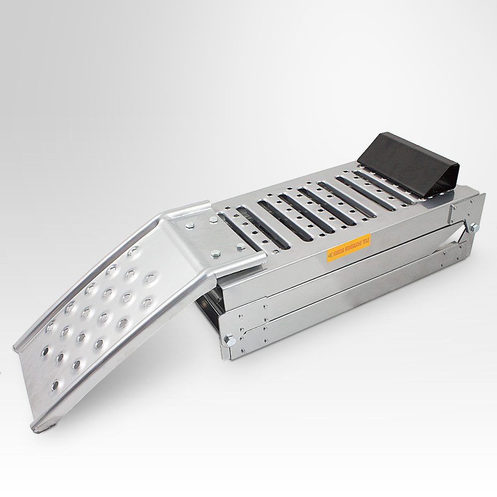 Bituxx Auffahrrampe 2x Auffahrrampen / Servicerampe / 2200Kg / klappbar Silber (Spar-Set, 2-St., MS-11363)