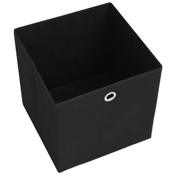 vidaXL Aufbewahrungsbox Aufbewahrungsboxen 4 Stk. Vliesstoff 28x28x28 cm Schwarz (4 St)