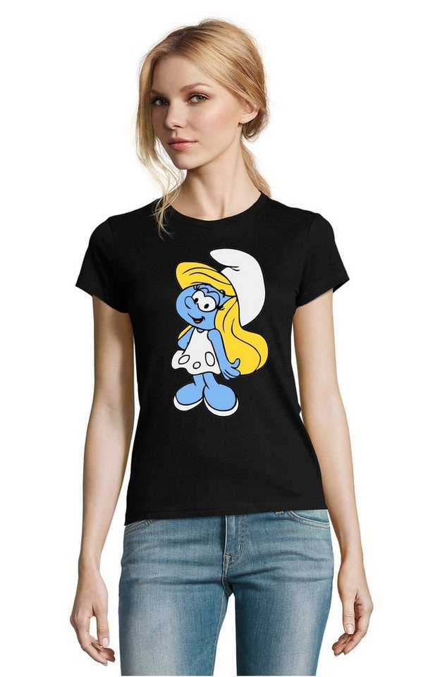 Blondie & Brownie T-Shirt Schlumpfine Schlumpf Papa Schlumpf Schlumpfhausen Smurf Schlumpfine Damen T-Shirt Schlumpfine Papa Schlumpf Smurf Motiv Schlumpfhaus
