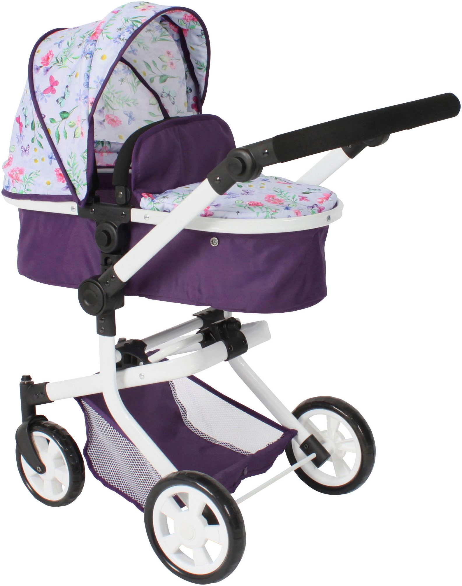 CHIC2000 Kombi-Puppenwagen Mika, Flowers lila günstig online kaufen
