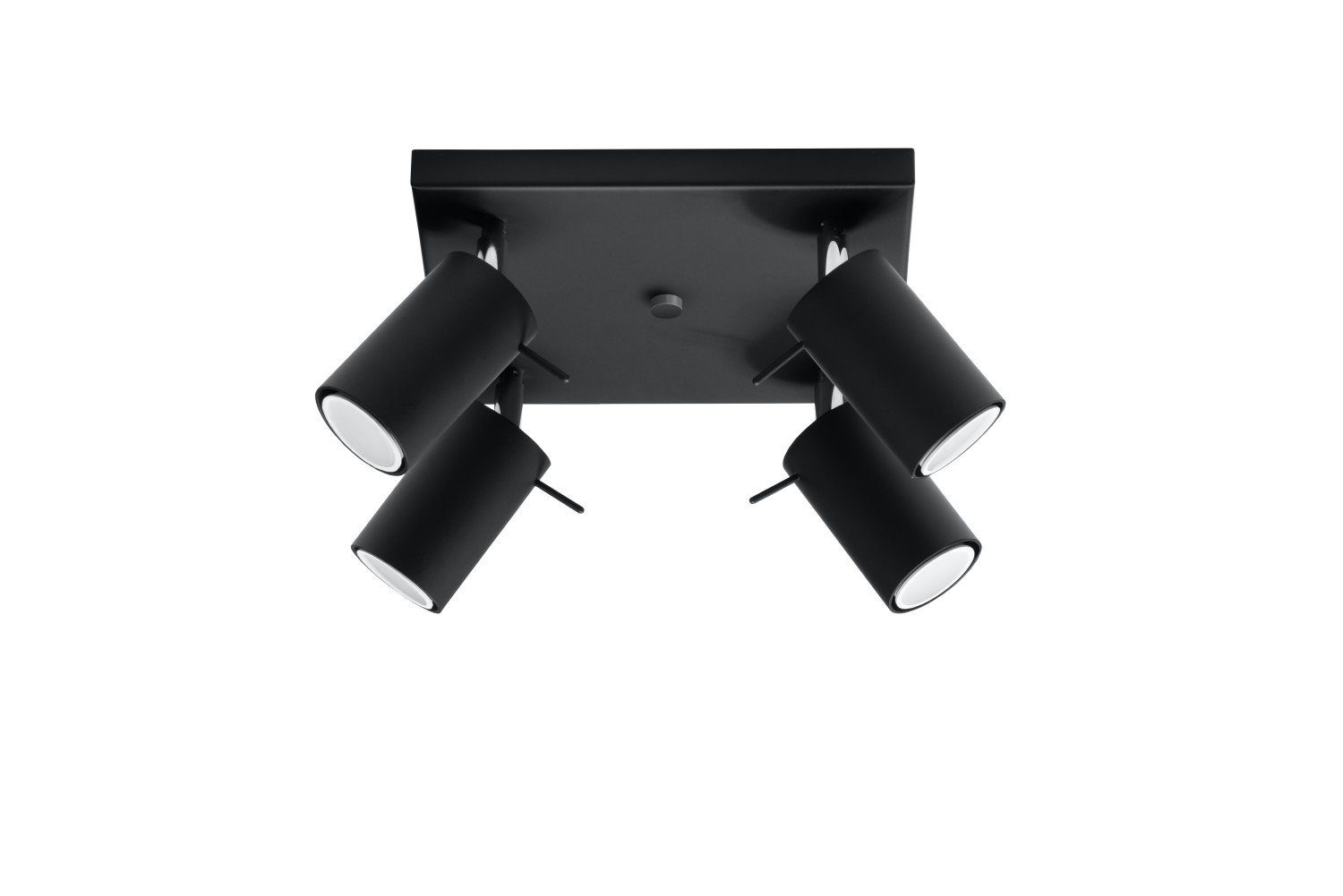 Licht-Erlebnisse Deckenstrahler ETNA, ohne Leuchtmittel, Schwarz Flur Innenleuchte Aufbauspot Küchenlampe 4er Spot Lampe modern