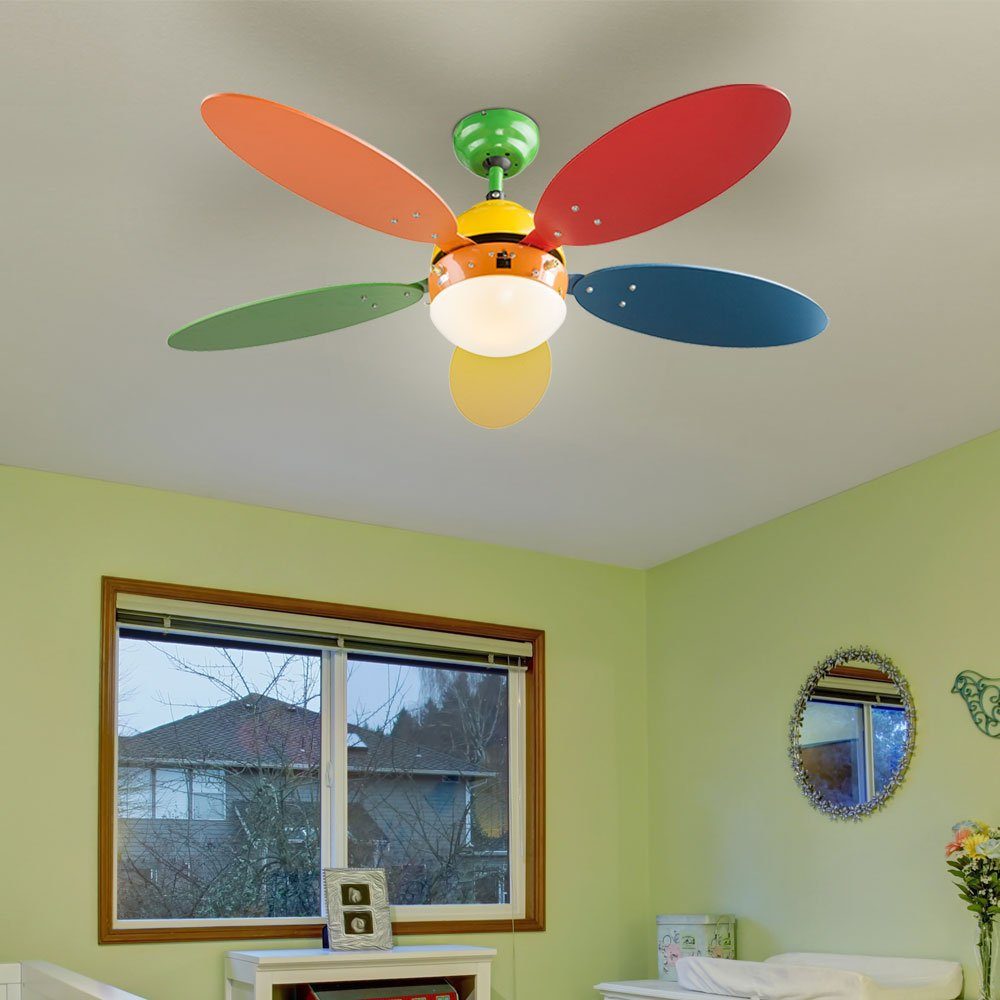 etc-shop Deckenventilator, Fernbedienung bunt Ventilator Kühler LED im Lampe Decken Set inkl