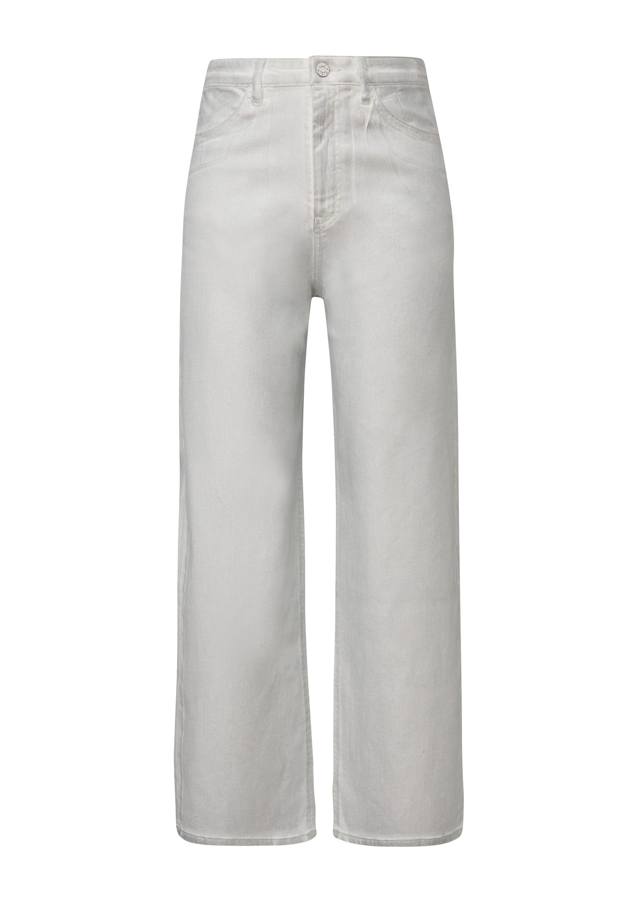 s.Oliver Weite Jeans Jeans-Hose SURI Cropped-Jeans Suri / High Rise / Wide Leg / aus Foil Coated Denim