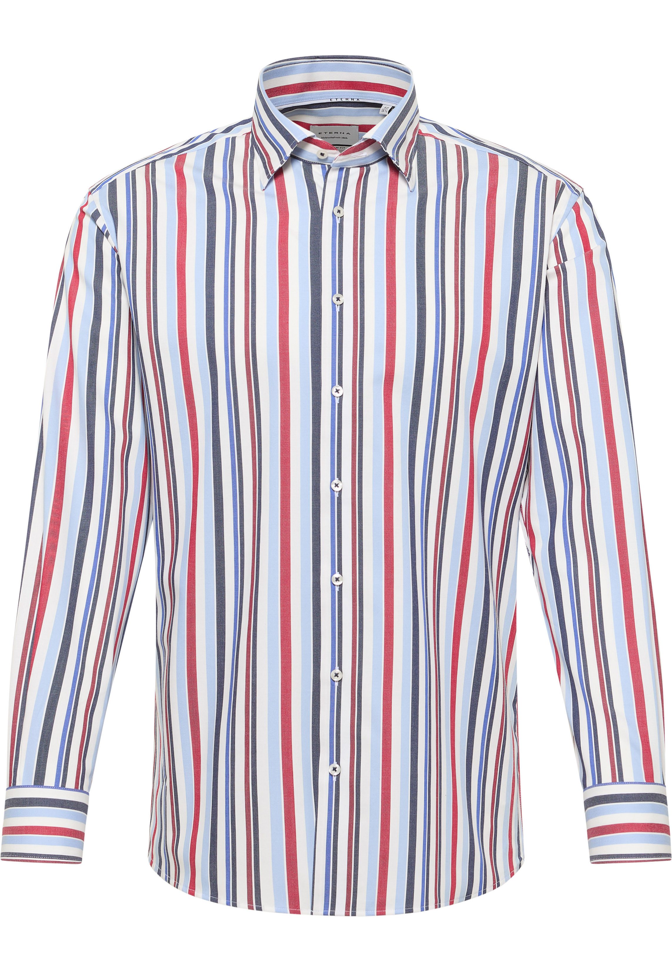Eterna Businesshemd ETERNA MODERN FIT Langarm Hemd twill chianti gestreift 1245-56-X11U