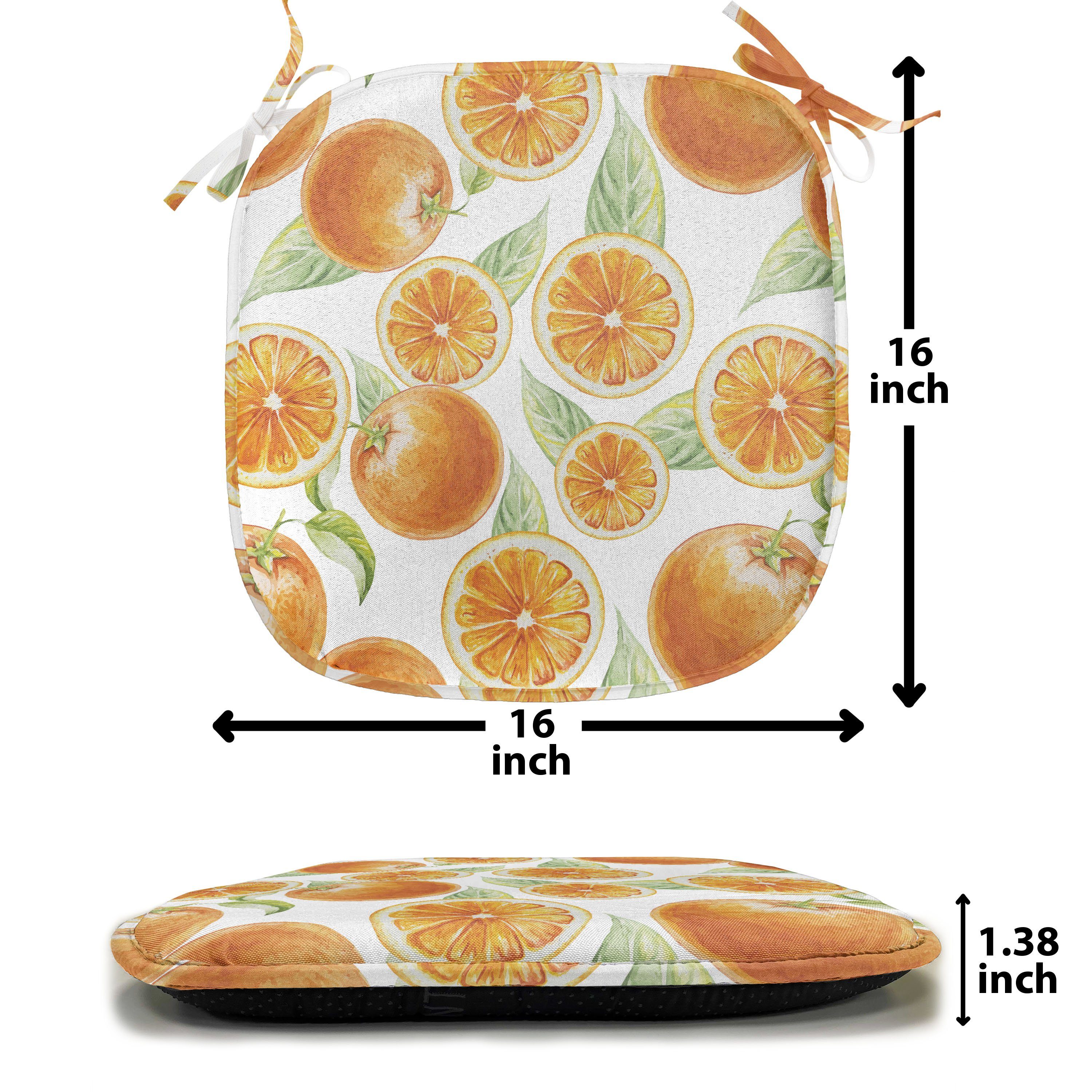 Stuhlkissen Früchte Riemen für Abakuhaus Kissen wasserfestes Juicy Orange Natur Kunst mit Dekoratives Küchensitze,