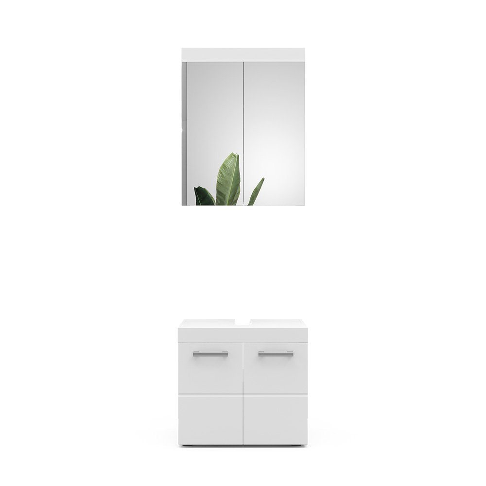 Vicco Badmöbel-Set Luna, Weiß, 2 Teile, günstig online kaufen