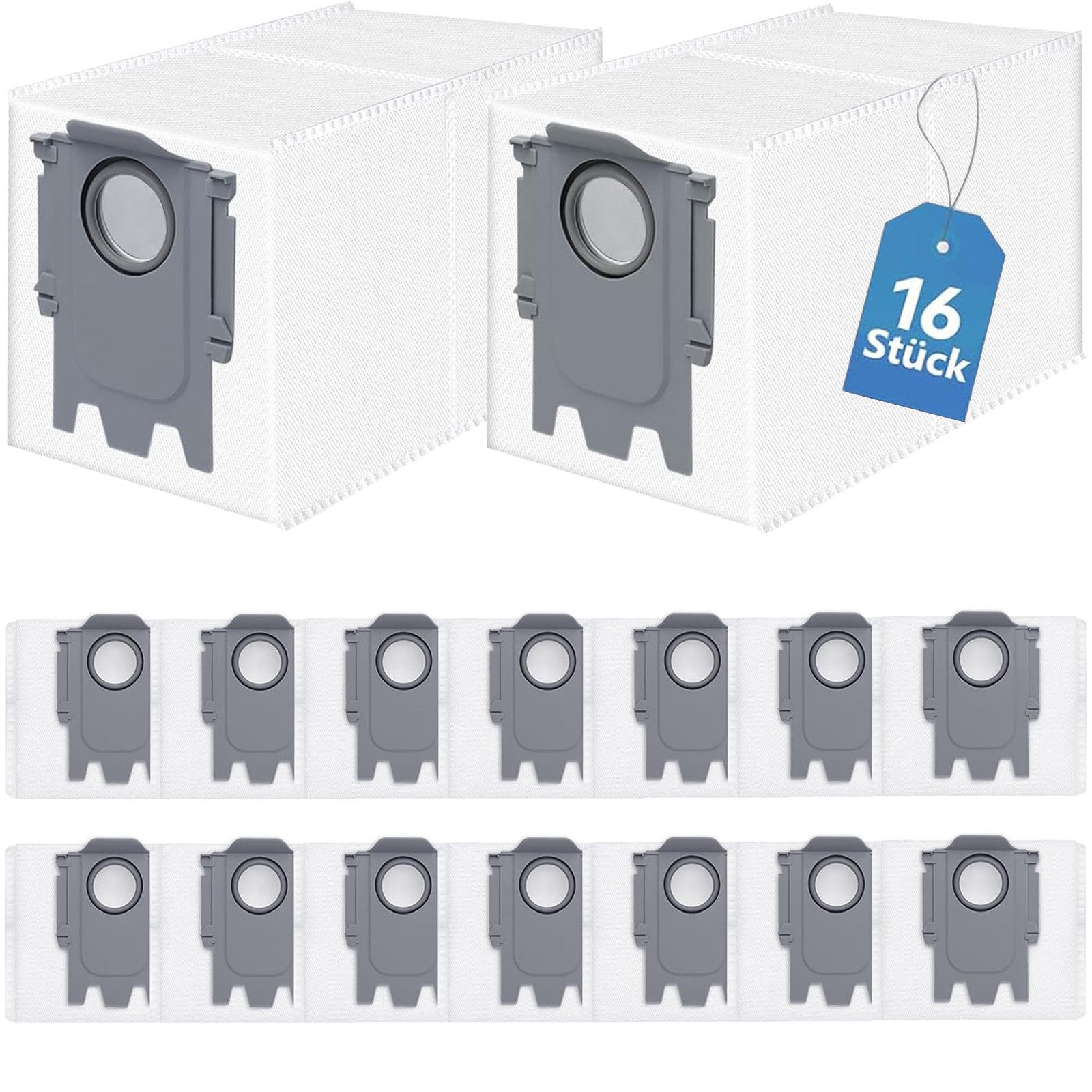 SURFOU Staubsaugerbeutel 16er Pack Staubsaugerbeutel für Roborock Qrevo & Saros, 3L Kapazität, kompatibel mit Qrevo Pro/Master/Curv/Slim/S8 MaxV Ultra