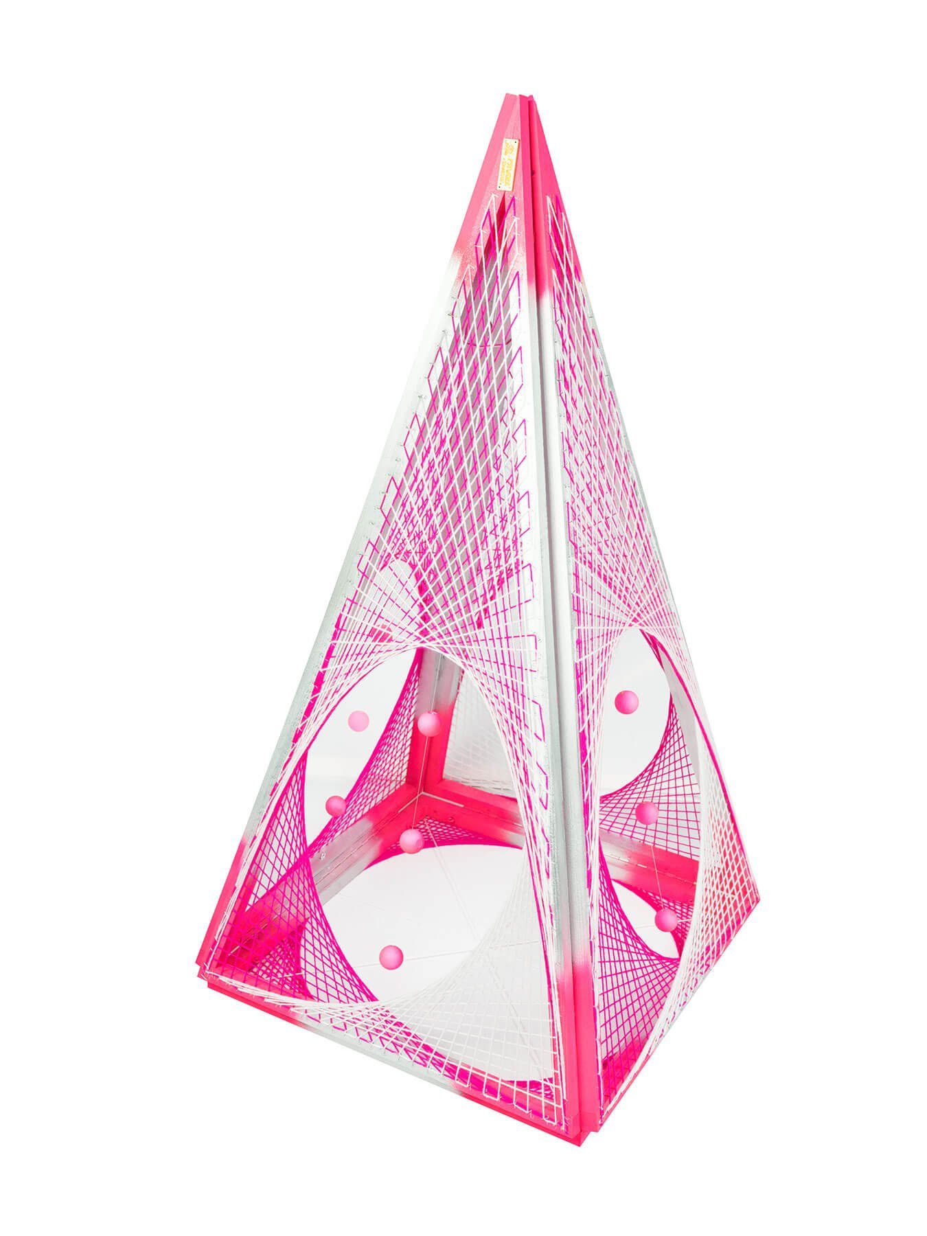PSYWORK Dekoobjekt Schwarzlicht 3D StringArt Stern "Convertible Pyramid Pink", 3m, UV-aktiv, leuchtet unter Schwarzlicht