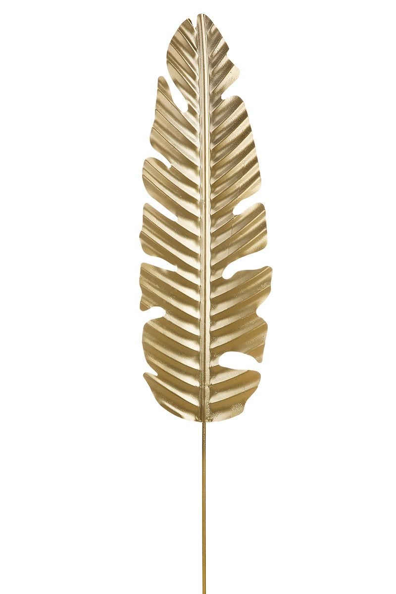 GILDE Gartenstecker "Palmblatt" aus Metall in gold H100cm, Deko