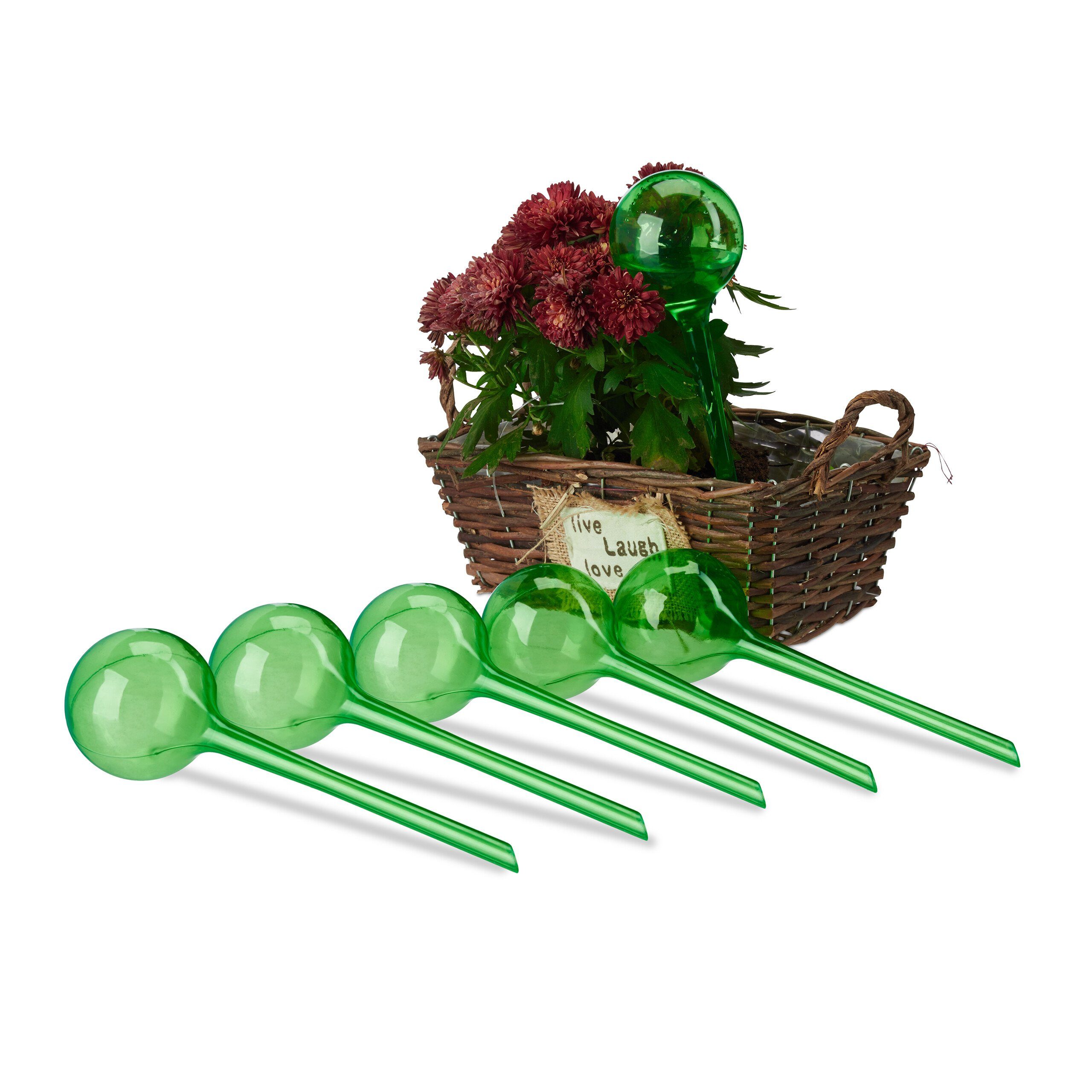 relaxdays Tropfer Bewässerungskugeln 6er Set, (6-tlg), grün