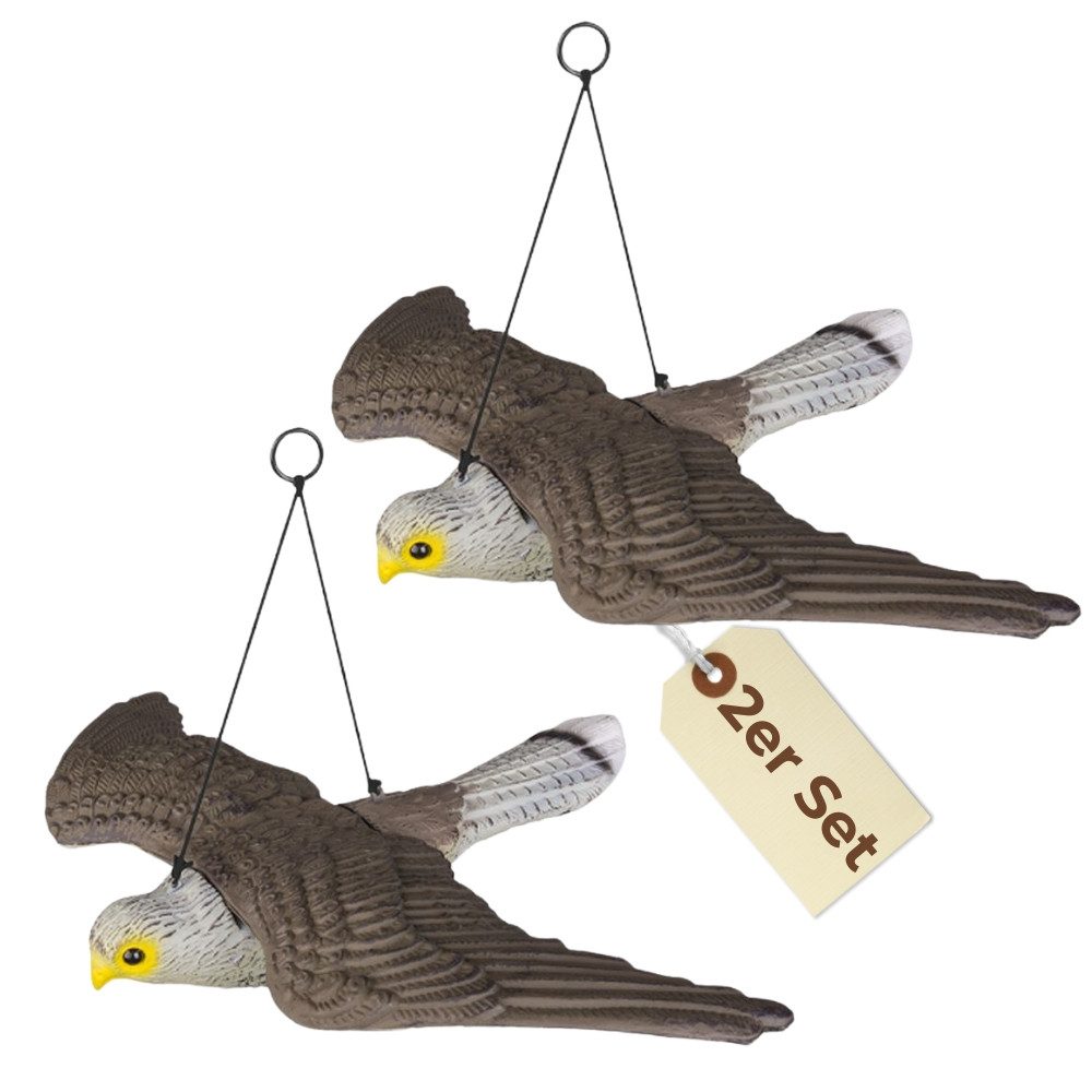 GarPet Vogel-Schreck 2er Set Taubenabwehr Vogelabwehr Falke Attrappe Tauben Vogel Schreck