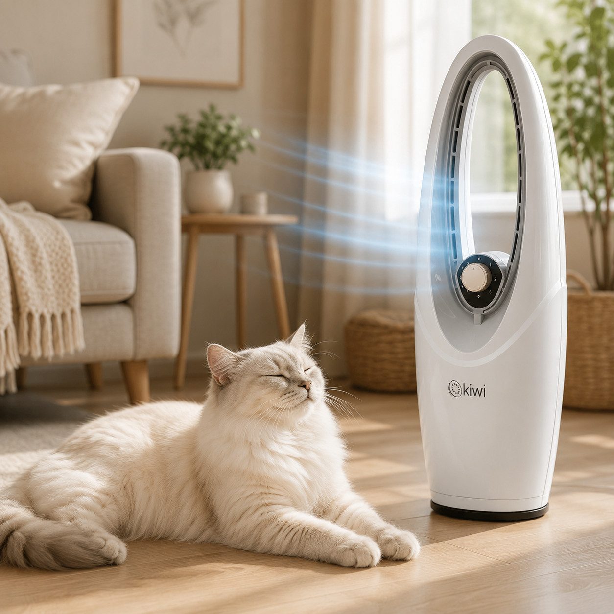 Opviq Standventilator Kiwi - 7670, Luftkühler mit 65 W Leistung,Oszillierende Luftverteilung
