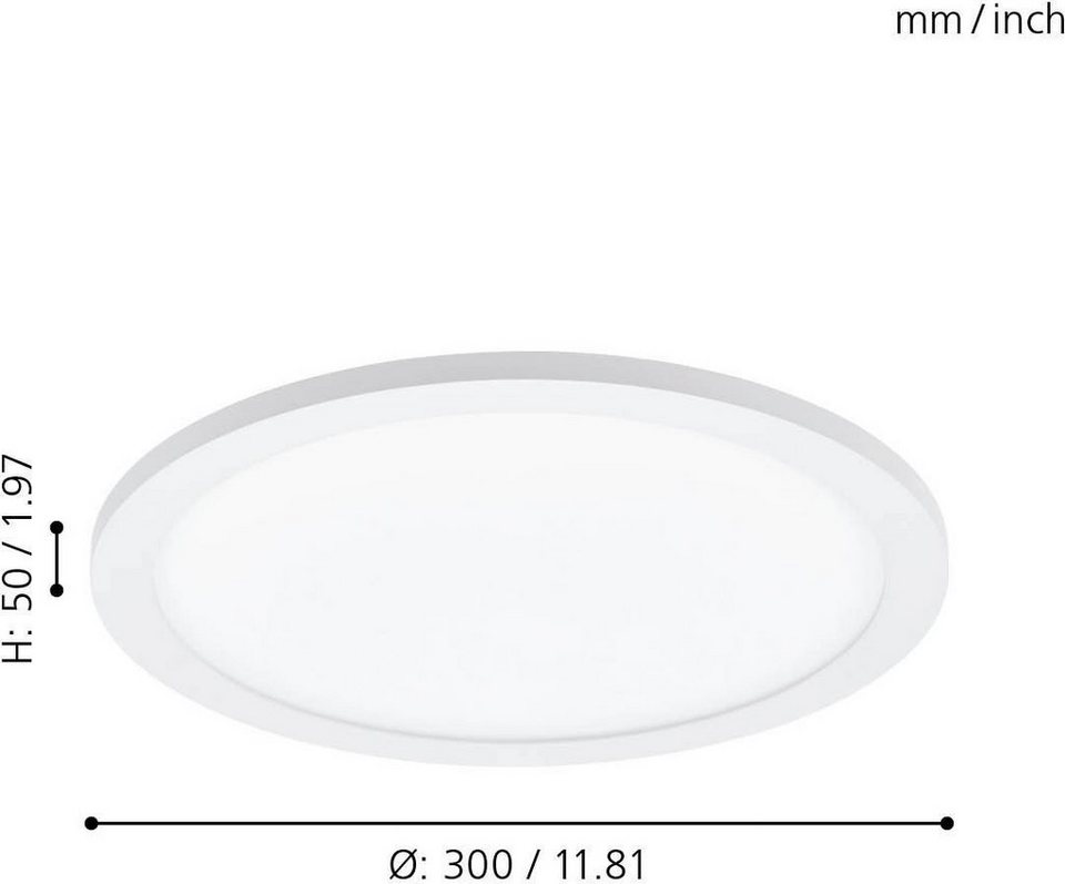 EGLO Deckenleuchte SARSINA, Dimmfunktion, LED fest integriert, Neutralweiß,  dimmbar, Durchmesser 30 cm