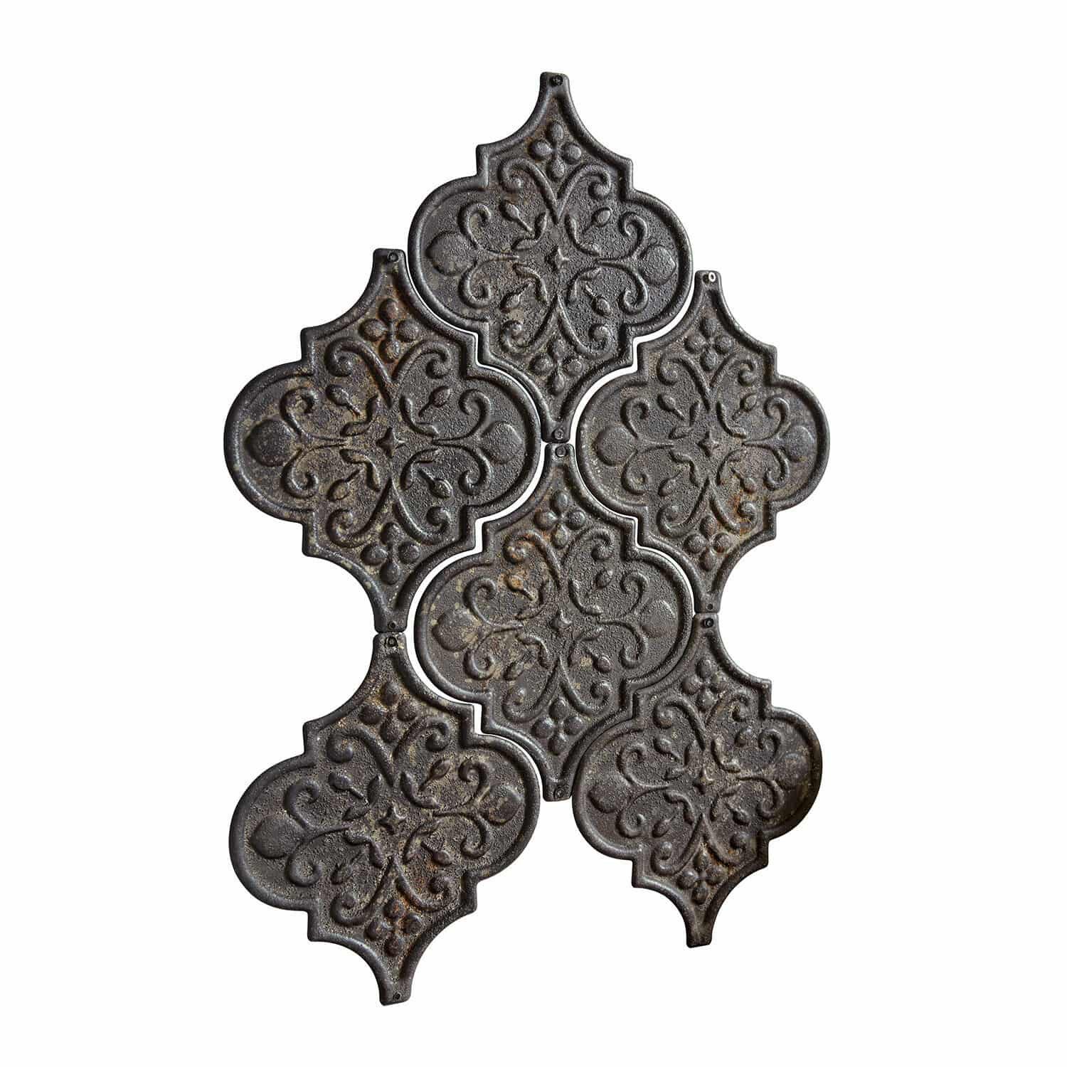 Mirabeau Wanddekoobjekt Wandornament 6er Set Halira antikschwarz