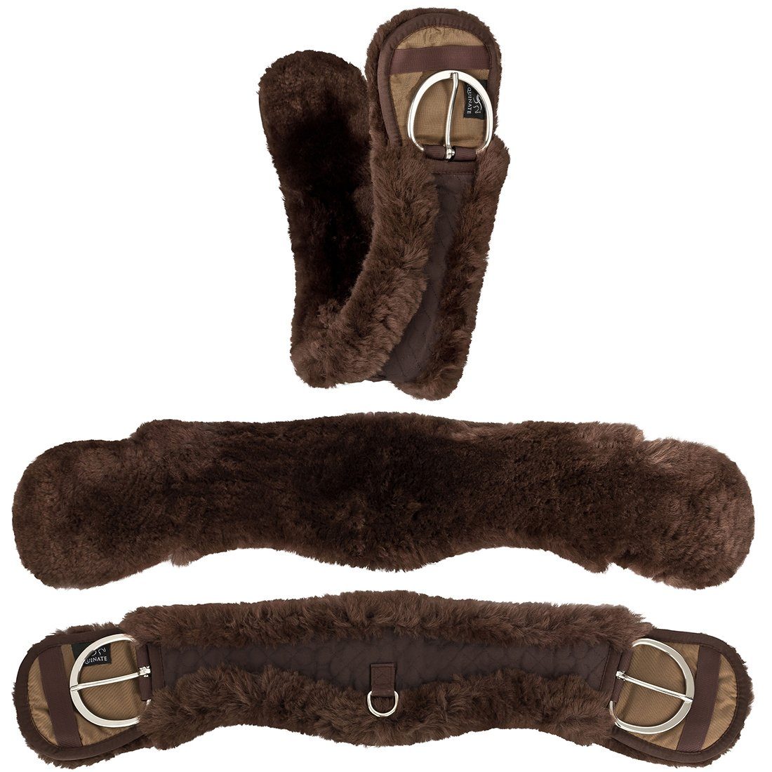 Equinate Sattelgurte Western Mondgurt anatomisch Lammfell, anatomisch geformt