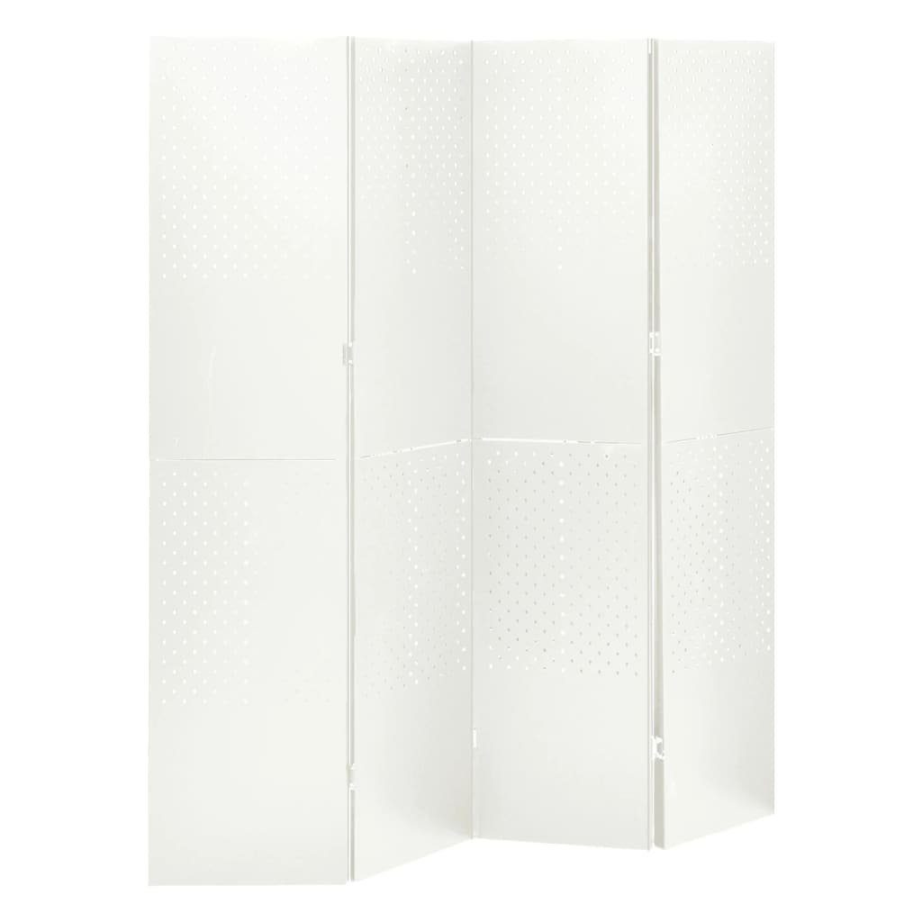 furnicato Raumteiler 4-tlg. 2 Stk. 160x180 cm Stahl Weiß