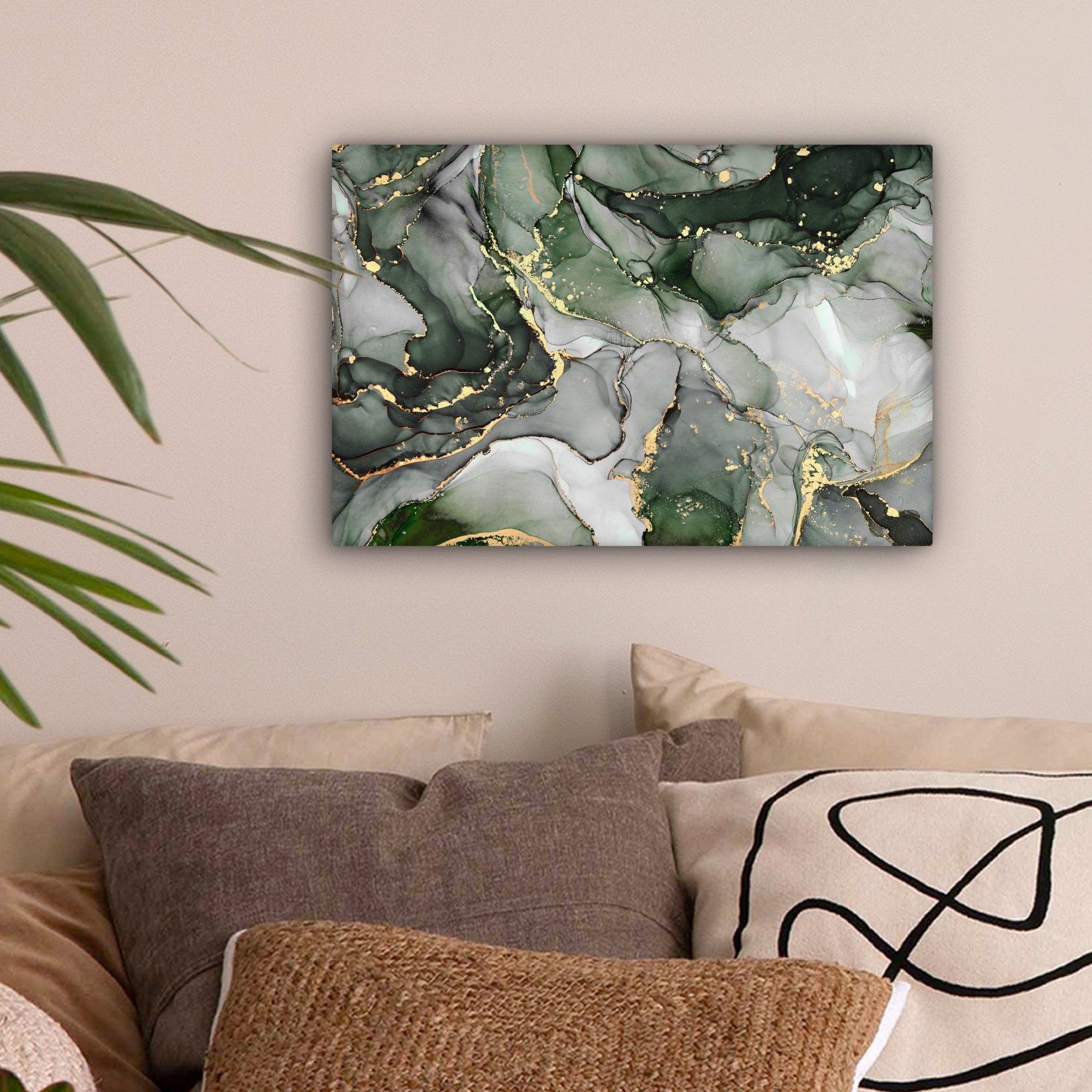 OneMillionCanvasses® Leinwandbild Luxus - Marmor - Grün, Fotodruck (1 St), günstig online kaufen