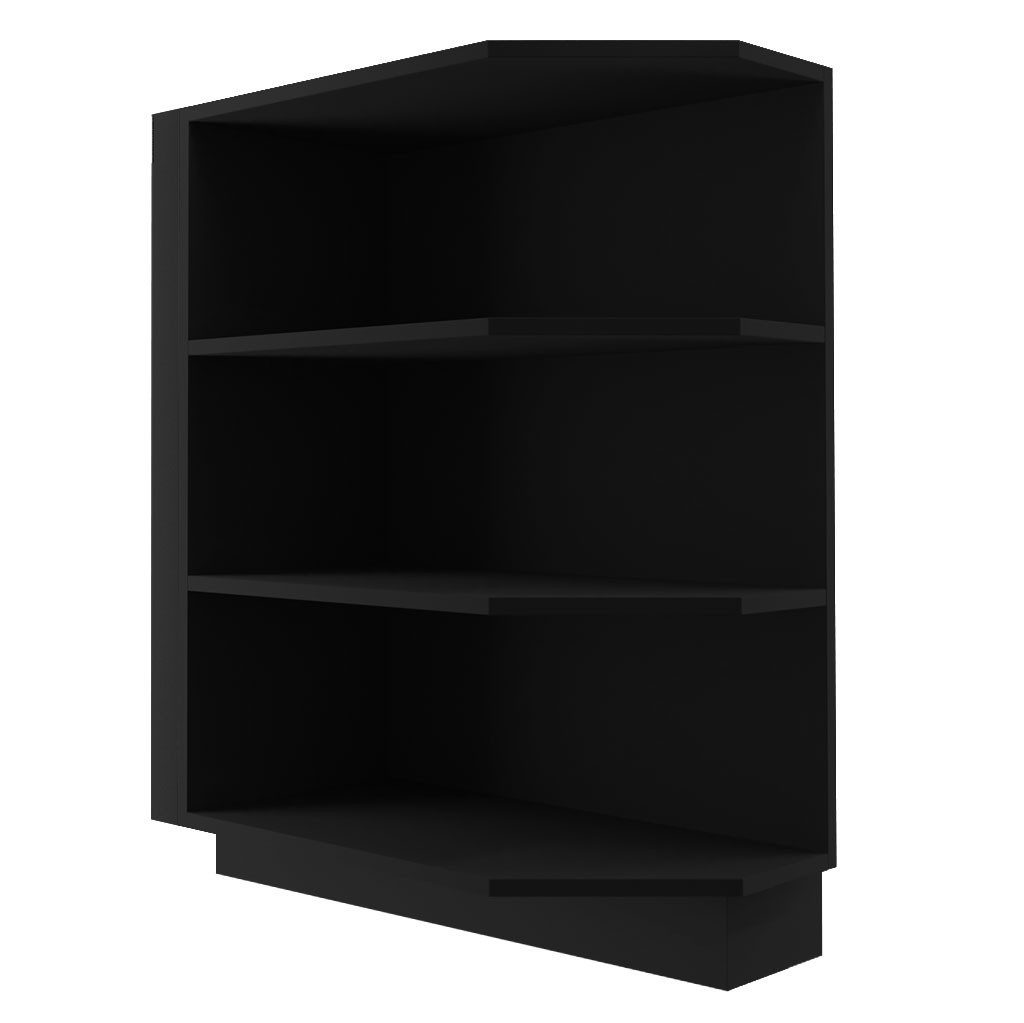 Feldmann-Wohnen Unterschrank D6/30 (D6/30, 3 Ablagefächer, 1-St., moderne Optik, wahlweise links oder rechts anstellbar) 30x65,5x82cm schwarz