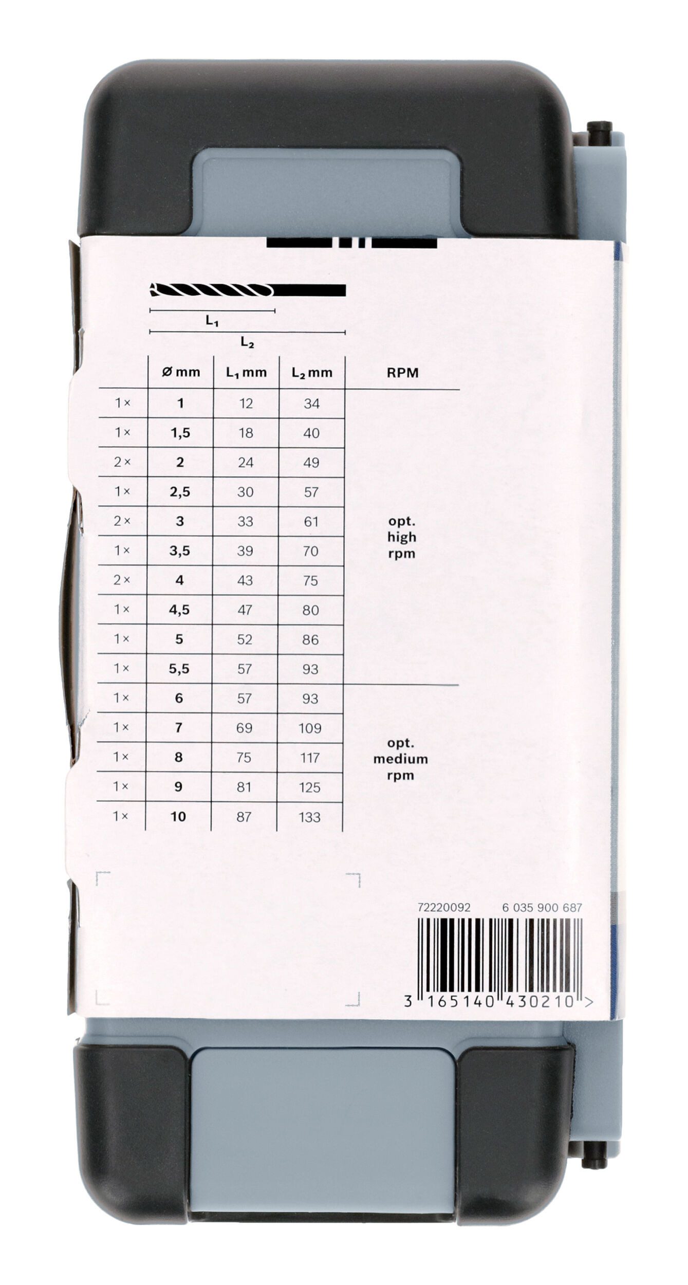 BOSCH Metallbohrer Pro Metal HSS-G, (18 Teile), Set - 1 - 10 mm, 18-teilig