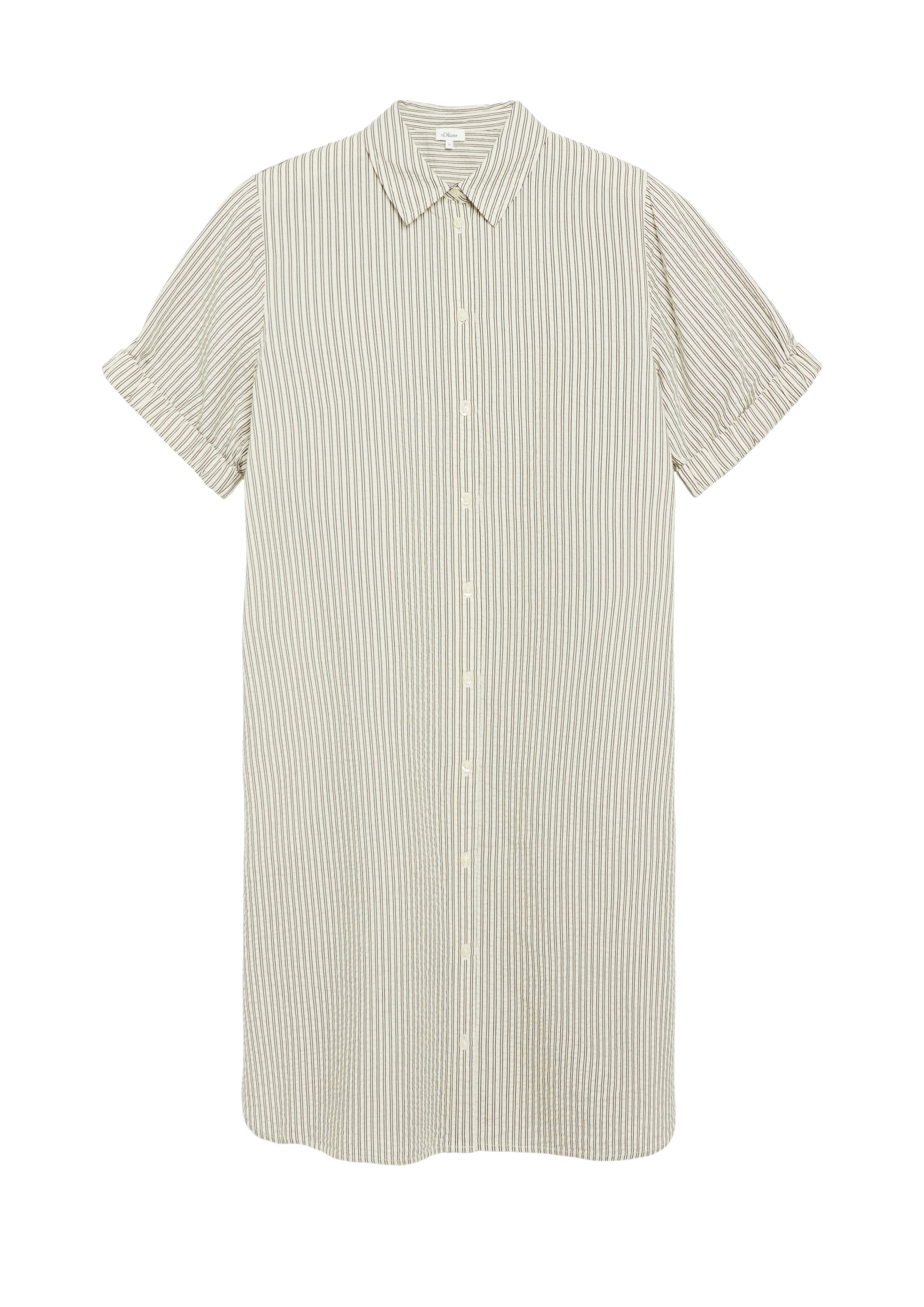 s.Oliver Partykleid natur,Casual,Baumwolle,Gestreift,Hemdblusenkragen,Kurz,Regular Fit