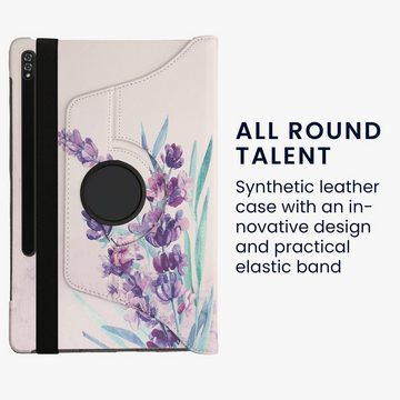 kwmobile Tablet-Hülle Hülle für Samsung Galaxy Tab S7 Plus / Tab S7 FE, 360° Tablet Schutzhülle Cover Case - Lavendel Design