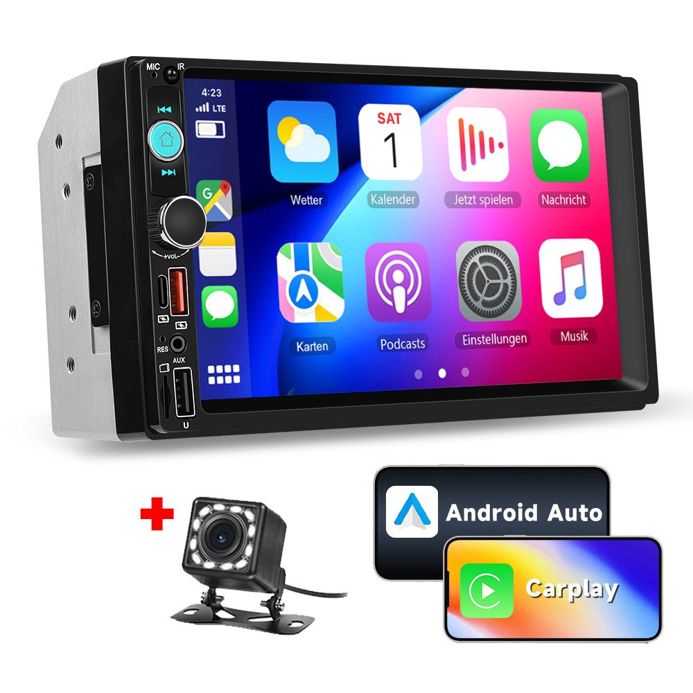 7 Zoll 2 Din Autoradio Bluetooth CarPlay HD MP5 Rückfahrcam Autoradio