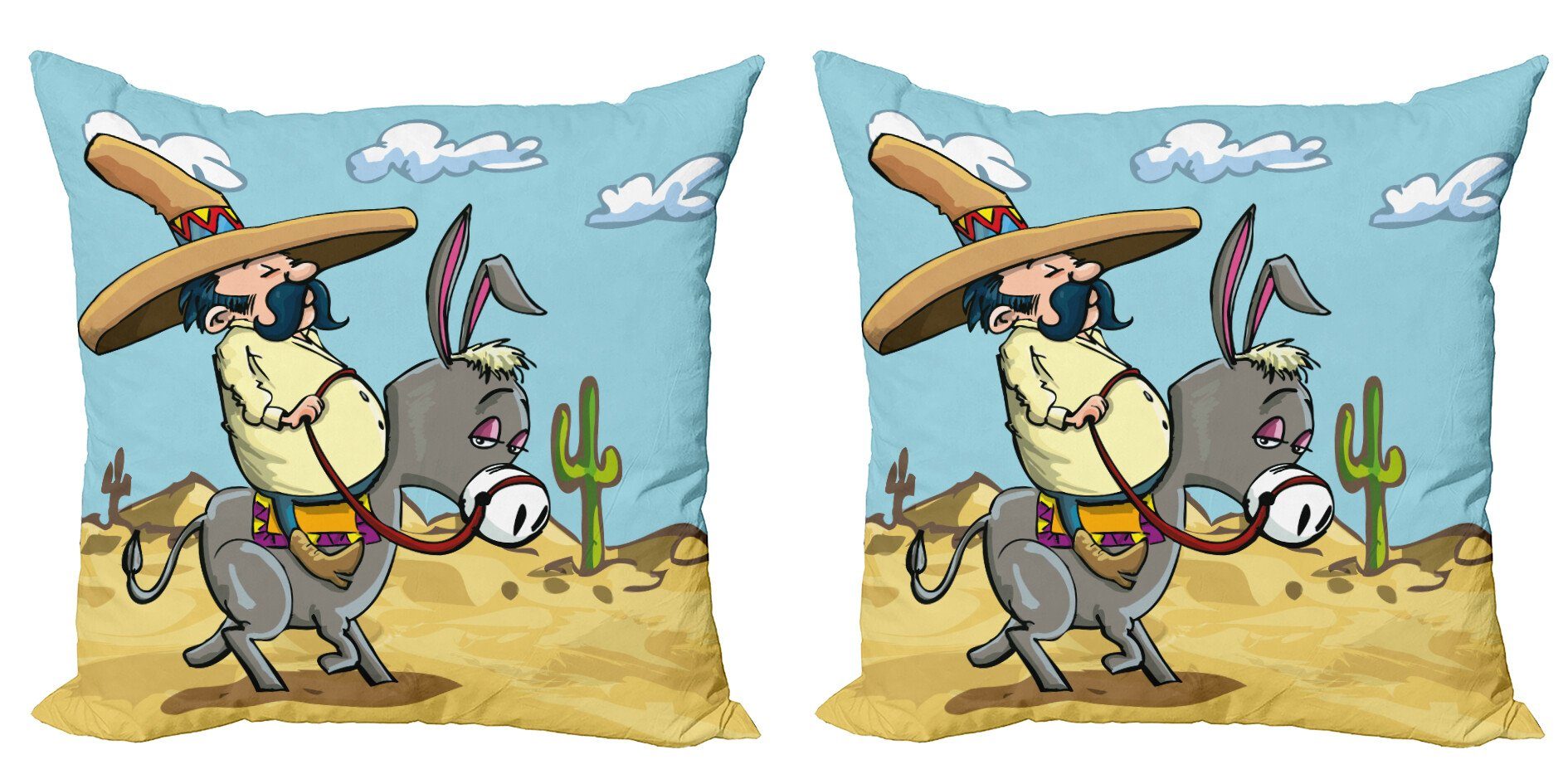 Mexikanischer Esel Digitaldruck, Modern Kissenbezüge Doppelseitiger Stück), Accent Karikatur Mann einem Abakuhaus auf (2