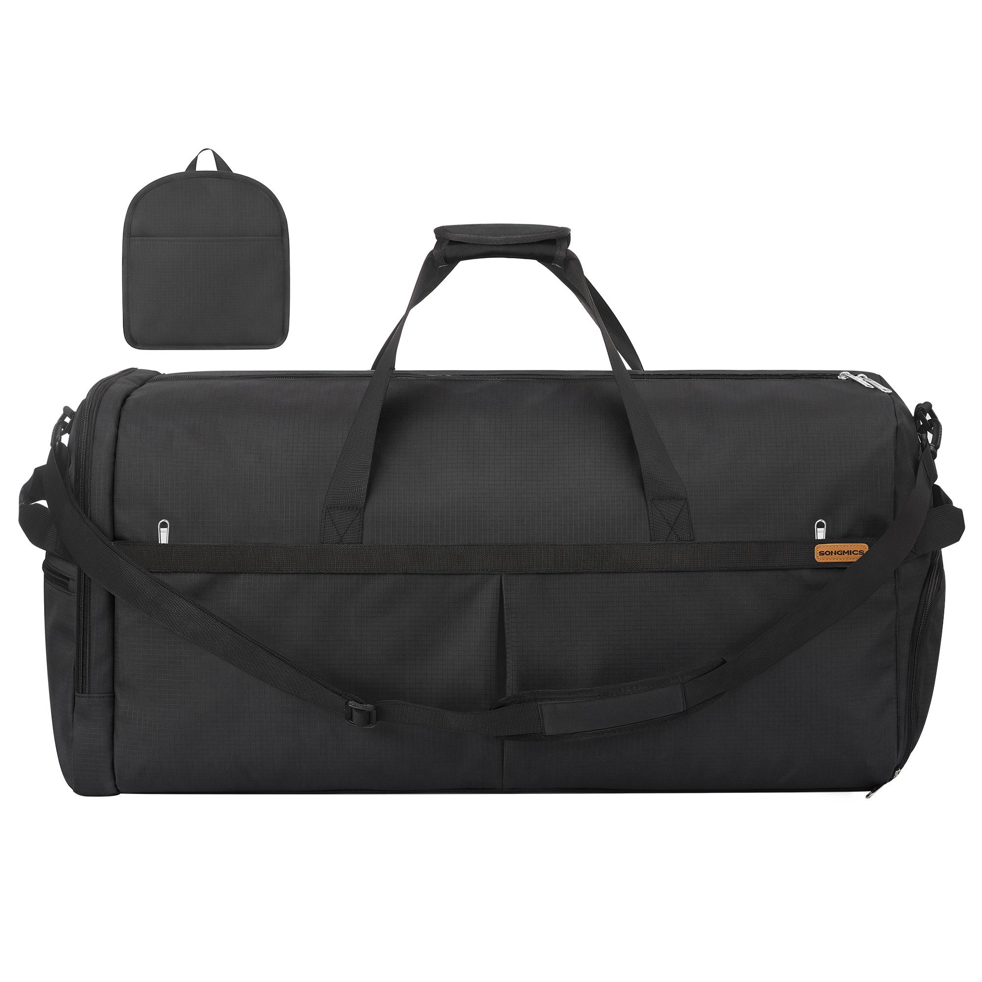 SONGMICS Reisetasche Reisetasche mit Schuhfach & Nassfach, Faltbare Sporttasche Weekender, 120 L, 80 x 35 x 40 cm Schwarz