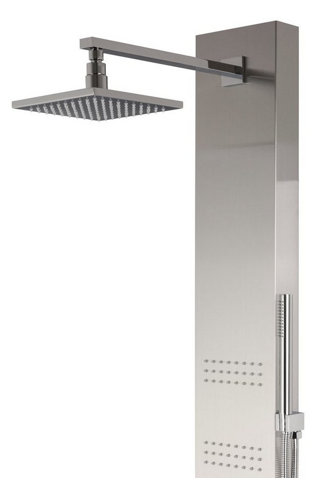 Thumbnail - KOLMAN Duscharmatur NEO Duschpaneel Thermostatisch Edelstahl mit Kopfbrause in Stahl