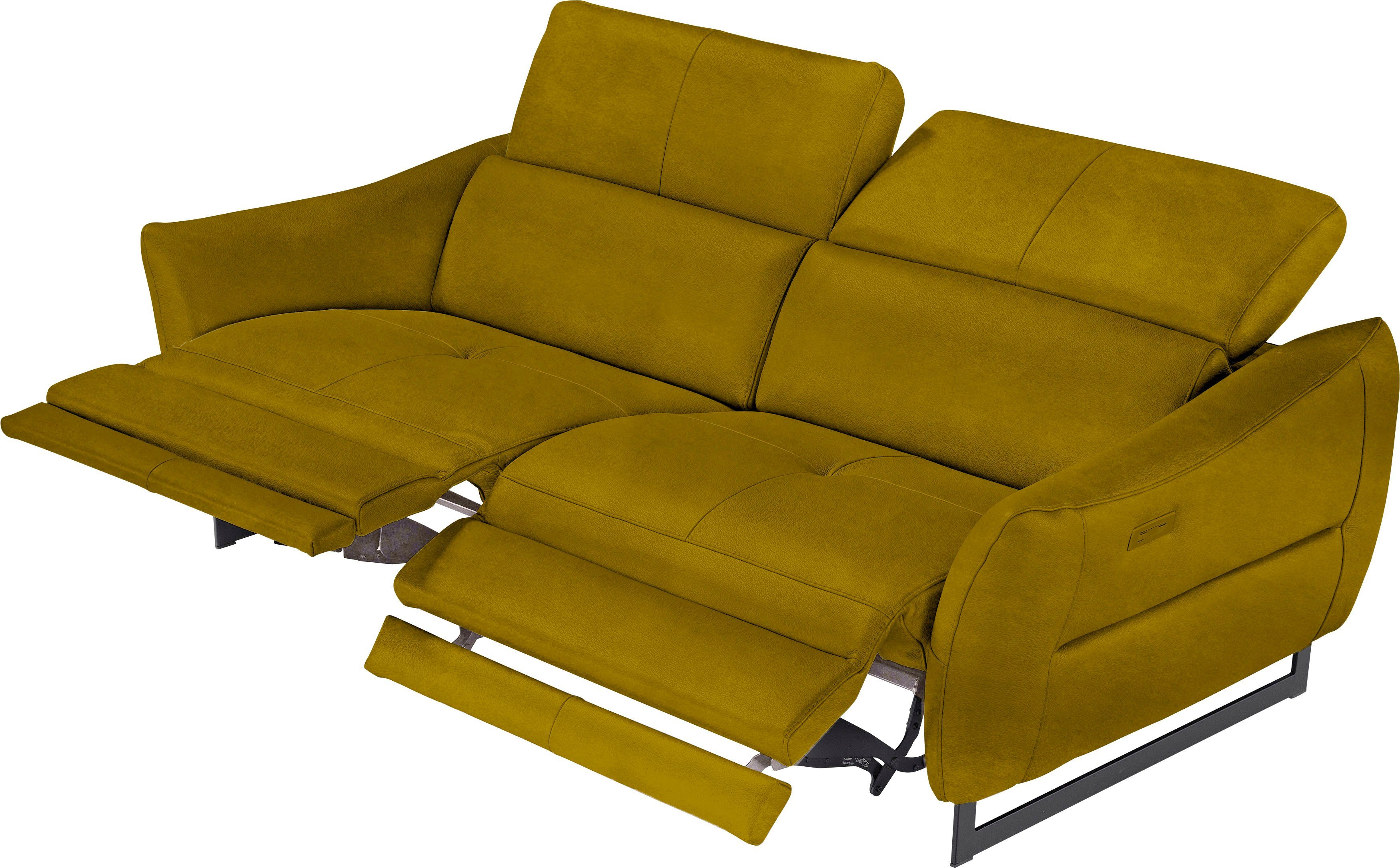 Egoitaliano 2,5-Sitzer Dafne, elegantes Designsofa mit hohem Sitzkomfort, mit und ohne elektrischer Relaxfunktion, Kopfteile manuell verstellbar