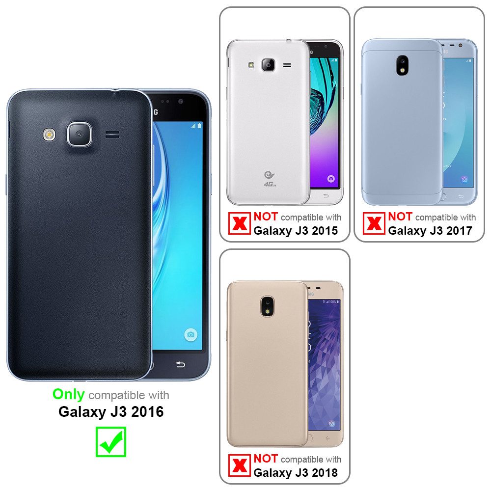 Cadorabo Handyhülle für Samsung Galaxy J3 2016 Hülle Samsung Galaxy J3 2016, Flexible TPU Silikon Handy Schutzhülle - Hülle - ultra slim