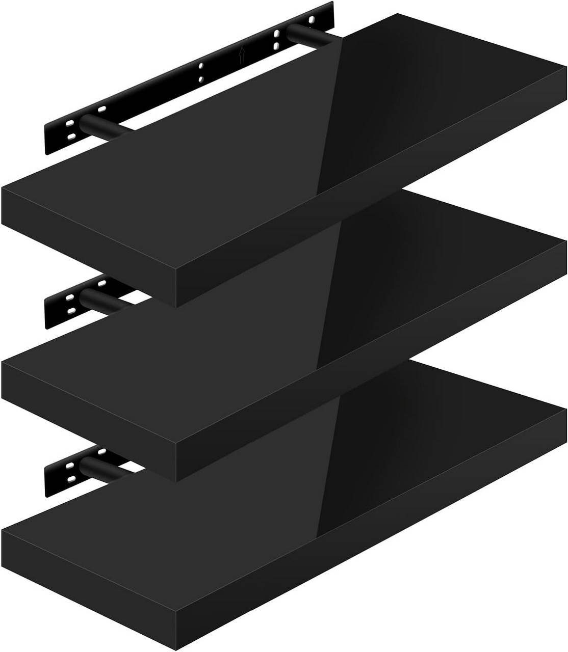 Woltu Wandregal, 3-tlg., Wandboard freischwebend Schweberegal Holz Board