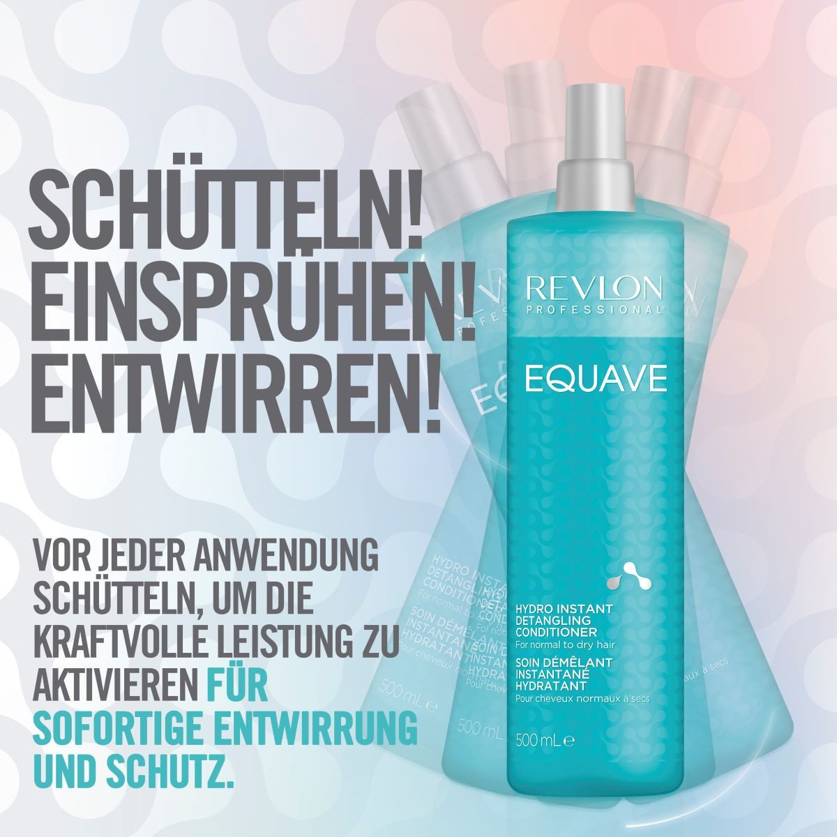 REVLON PROFESSIONAL Haarspülung Leave-in Pflege Equave Hydro Instant Detangling Conditioner, Normales bis Trockenes Haar 500 ml