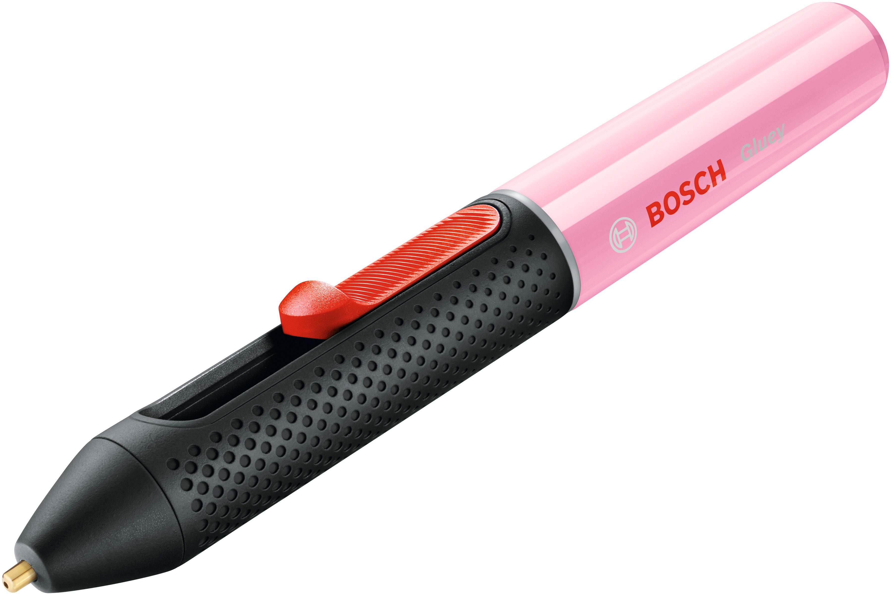 Bosch Home & Garden Heißklebestift Gluey, pink, (USB-Ladegerät & -Kabel, 2x1,2 V HR06 (AA) Akkus), inkl. 20 Mini-Klebesticks in vielen Farben