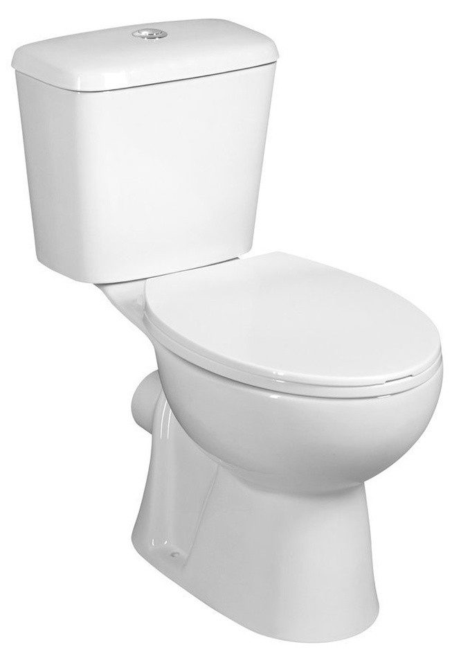 Aqualine Tiefspül-WC JOSE WC-Kombi, Doppeltaste 3/6 l, hinterer Abfluss, Weiß, Aqualine-PS8812