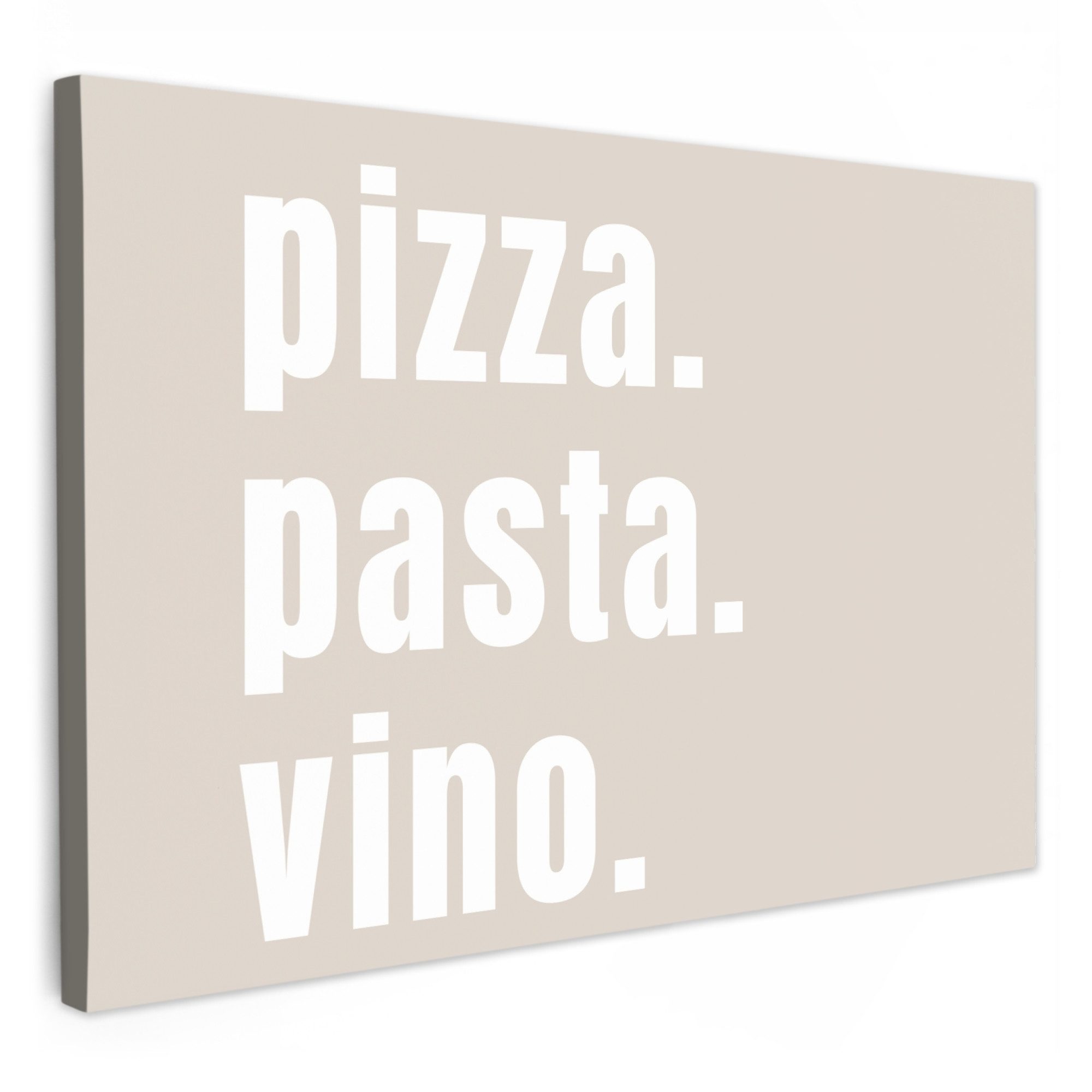 OneMillionCanvasses® Leinwandbild Zitat - Pizza, Pasta, günstig online kaufen