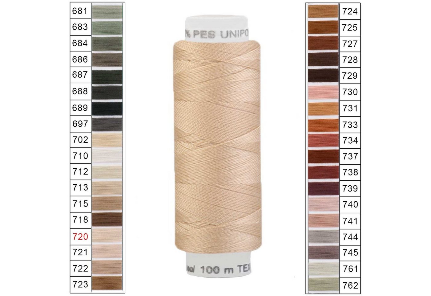 Thumbnail - maDDma Nähgarn 100m Unipoly 120 TEX14x2 Farbwahl 5v6 Nähgarn, 100 m, 720