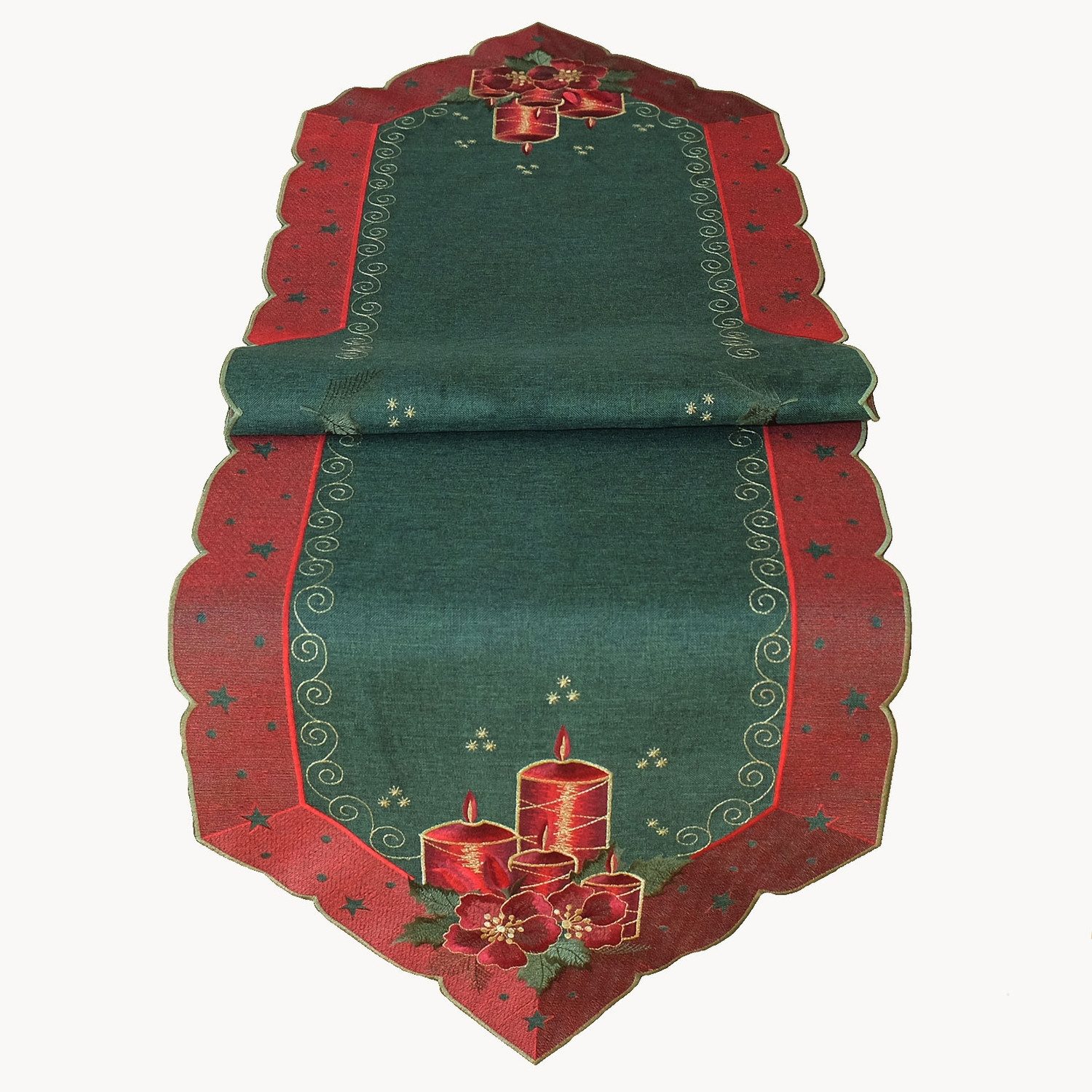 texpot Tischdecke Tischläufer Stickerei Kerzen Winter günstig online kaufen