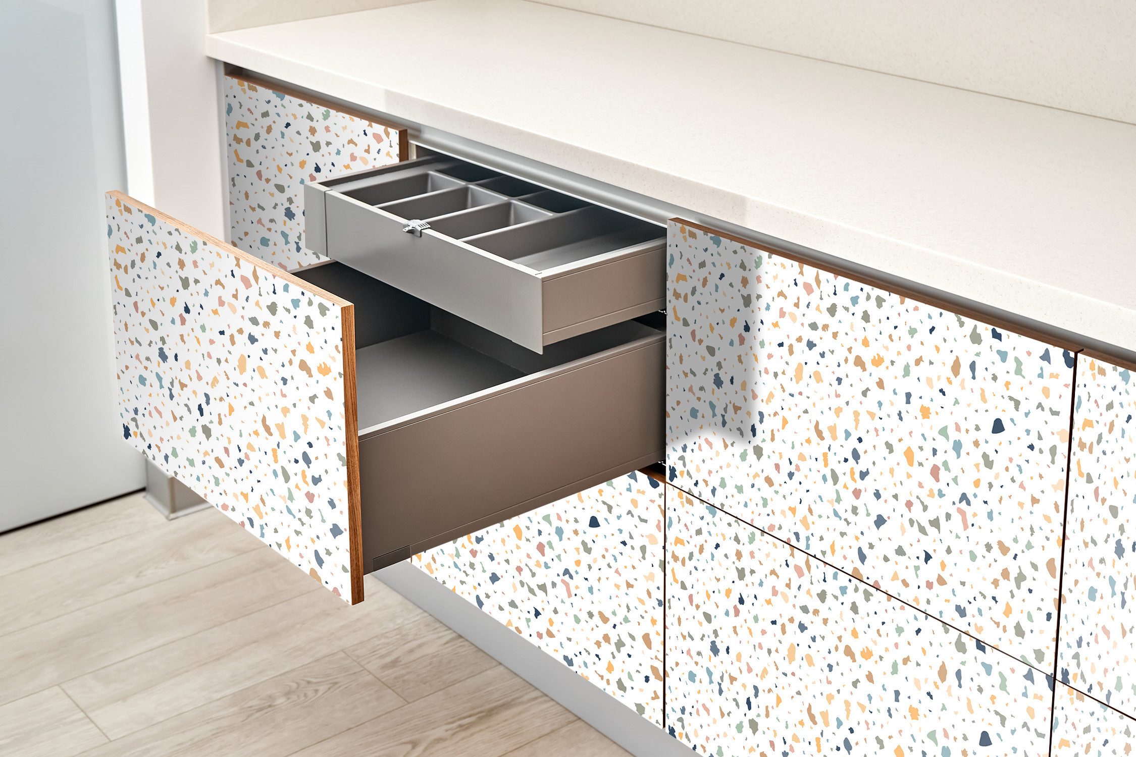 Tulup Möbelfolie Designfolie Terrazzo 100x50cm Verkleidungsfolie Stylisch & stark