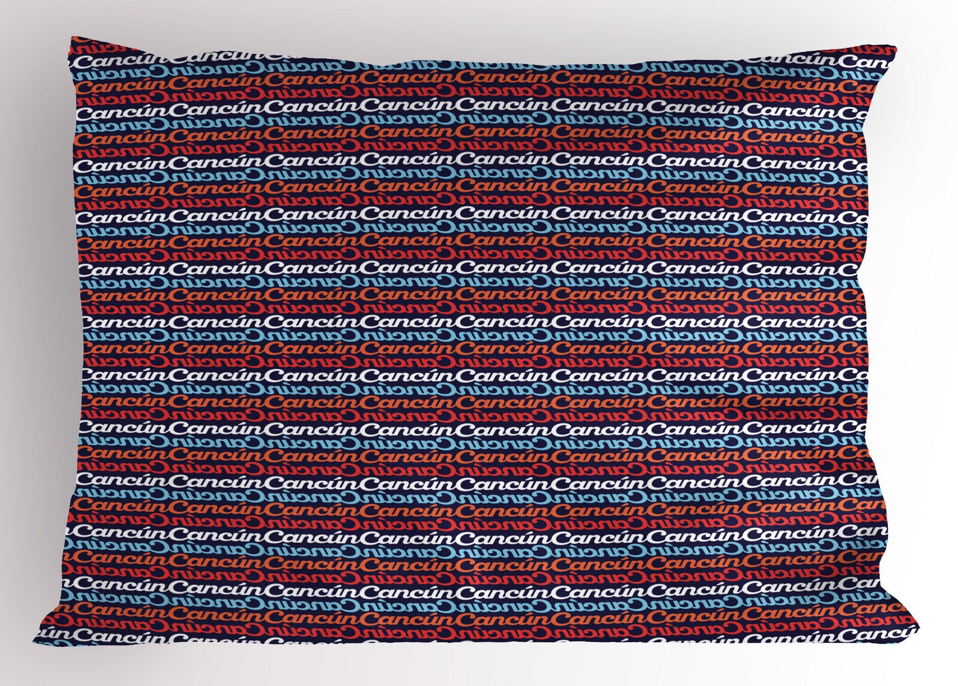 Stück), Gedruckter Abakuhaus King (1 Cancun Cursive Dekorativer Size Horizontal-Beschriftung Kissenbezüge Kissenbezug, Standard